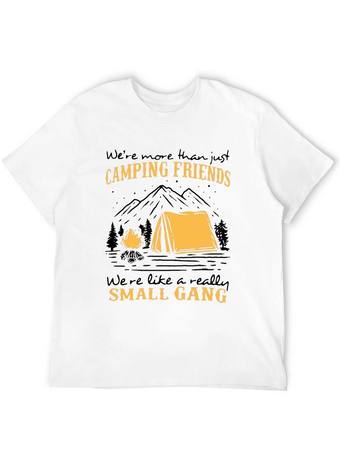Black Camping Friends Small Gang Graphic T-Shirt view 12