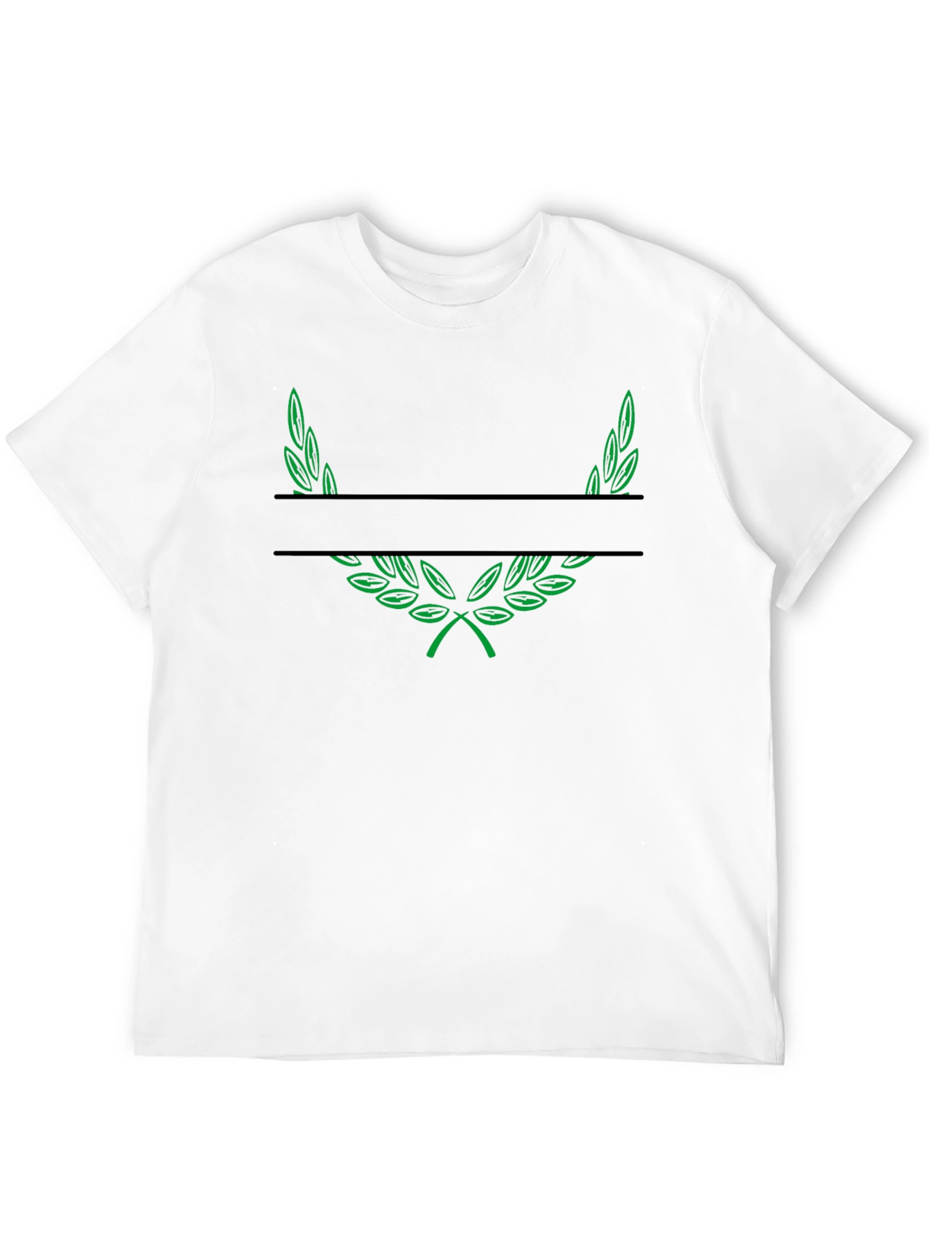 Black Green Laurel Wreath Black T-Shirt view 12