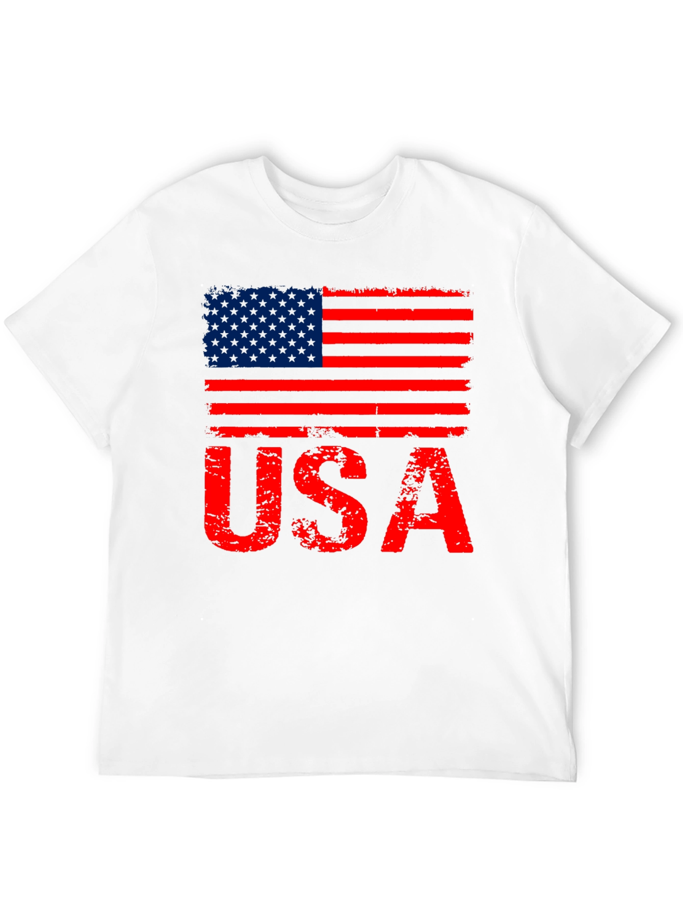 Black Distressed USA Flag Graphic T-Shirt view 12