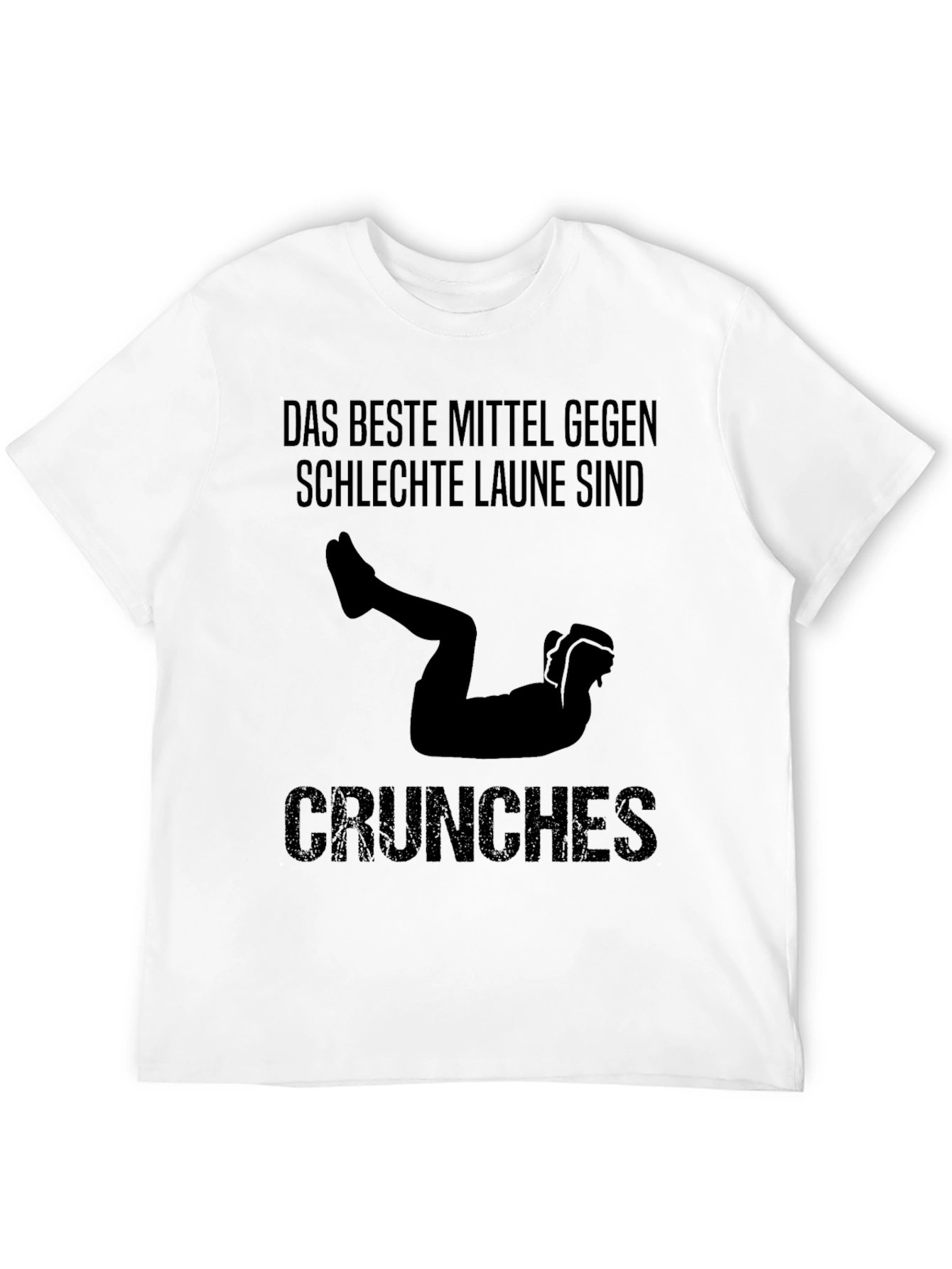 Black Funny Fitness Crunches Graphic Tee - Best Mood Booster Shirt view 12
