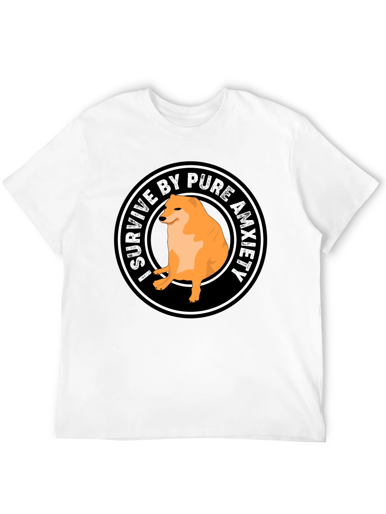 Black I Survive by Pure Anxiety Doge Meme Graphic Tee view 12