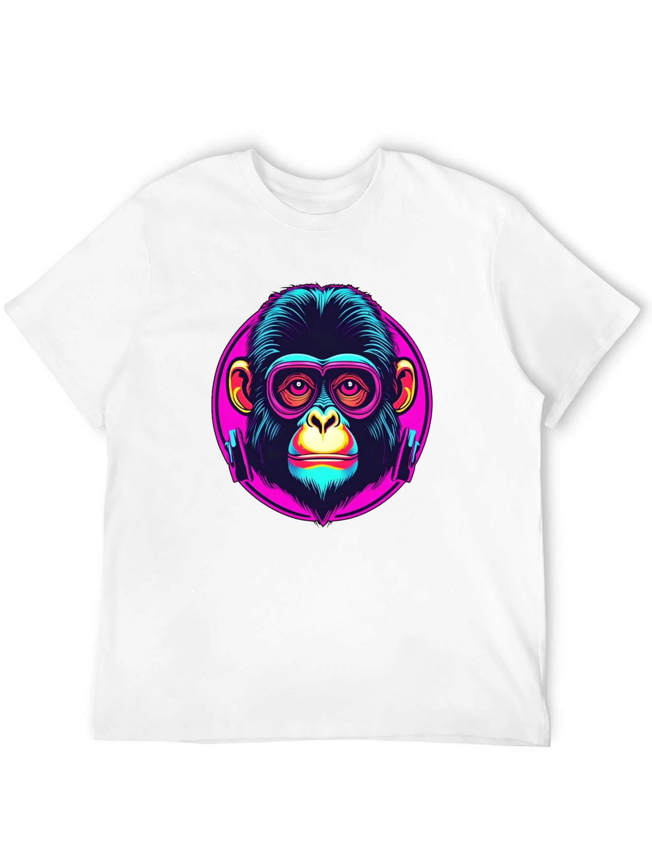 Black Funky Monkey Graphic T-Shirt - Neon Ape Design view 12