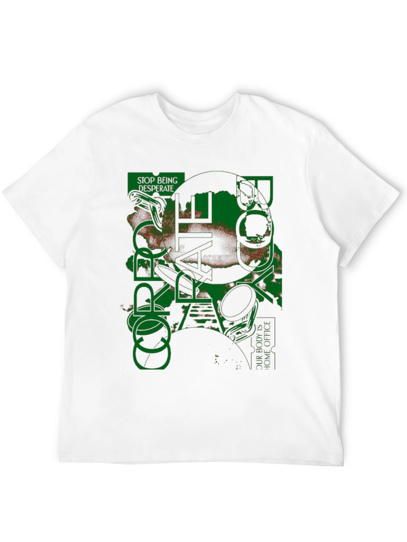 Black Abstract Graphic Tee - Stop Being Desperate T-Shirt view 12