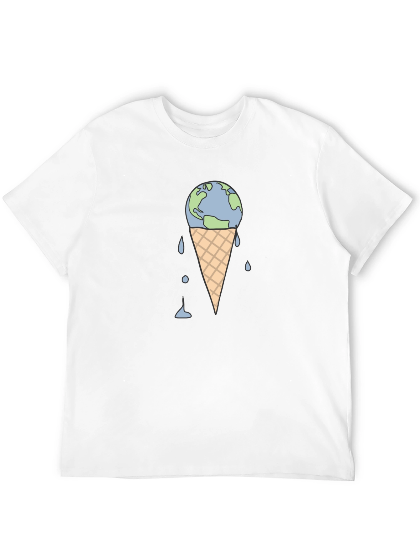 Black Earth Ice Cream Cone Graphic T-Shirt view 12