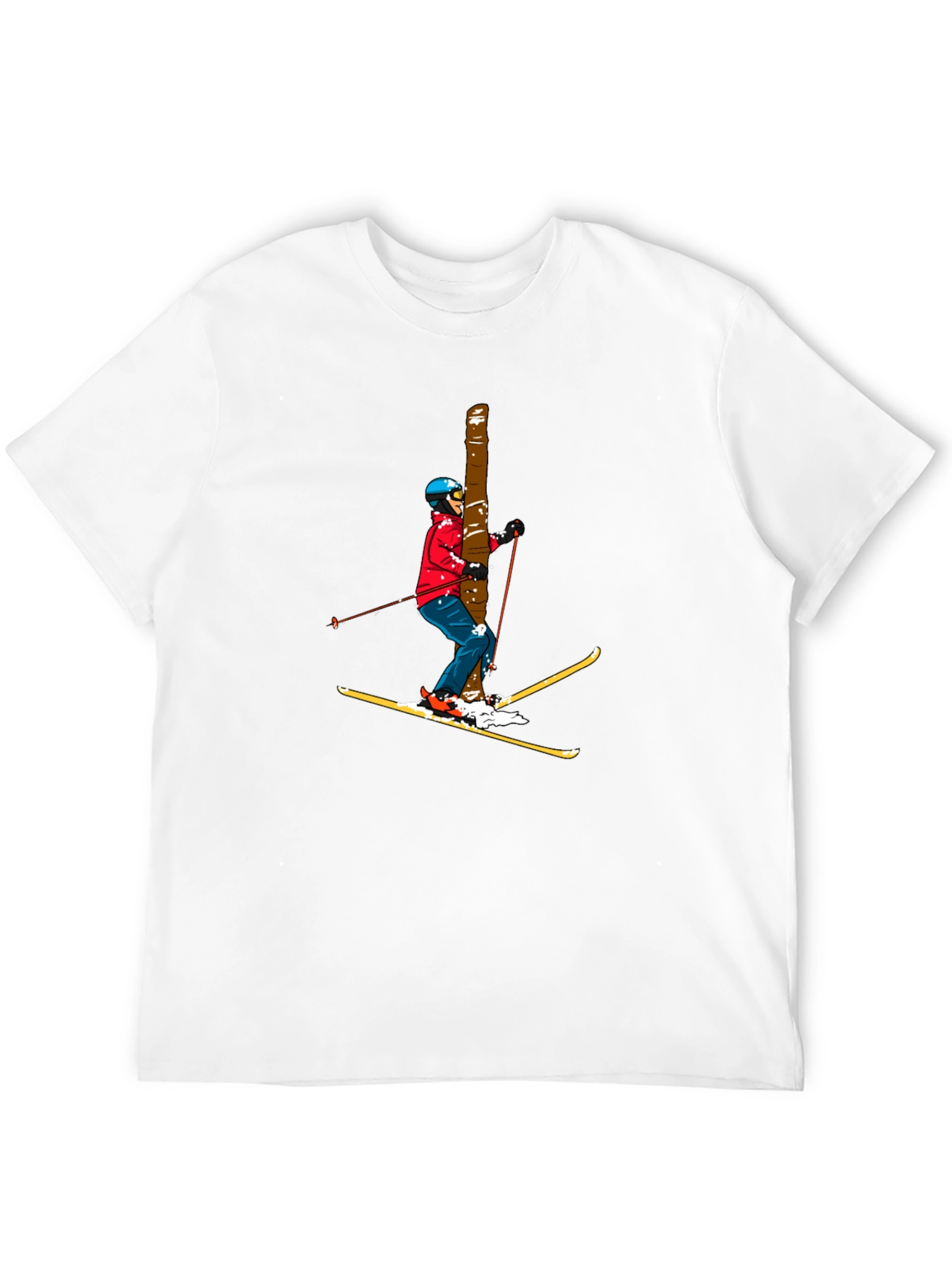 Black Skier Graphic Tee - Black Cotton T-Shirt view 12