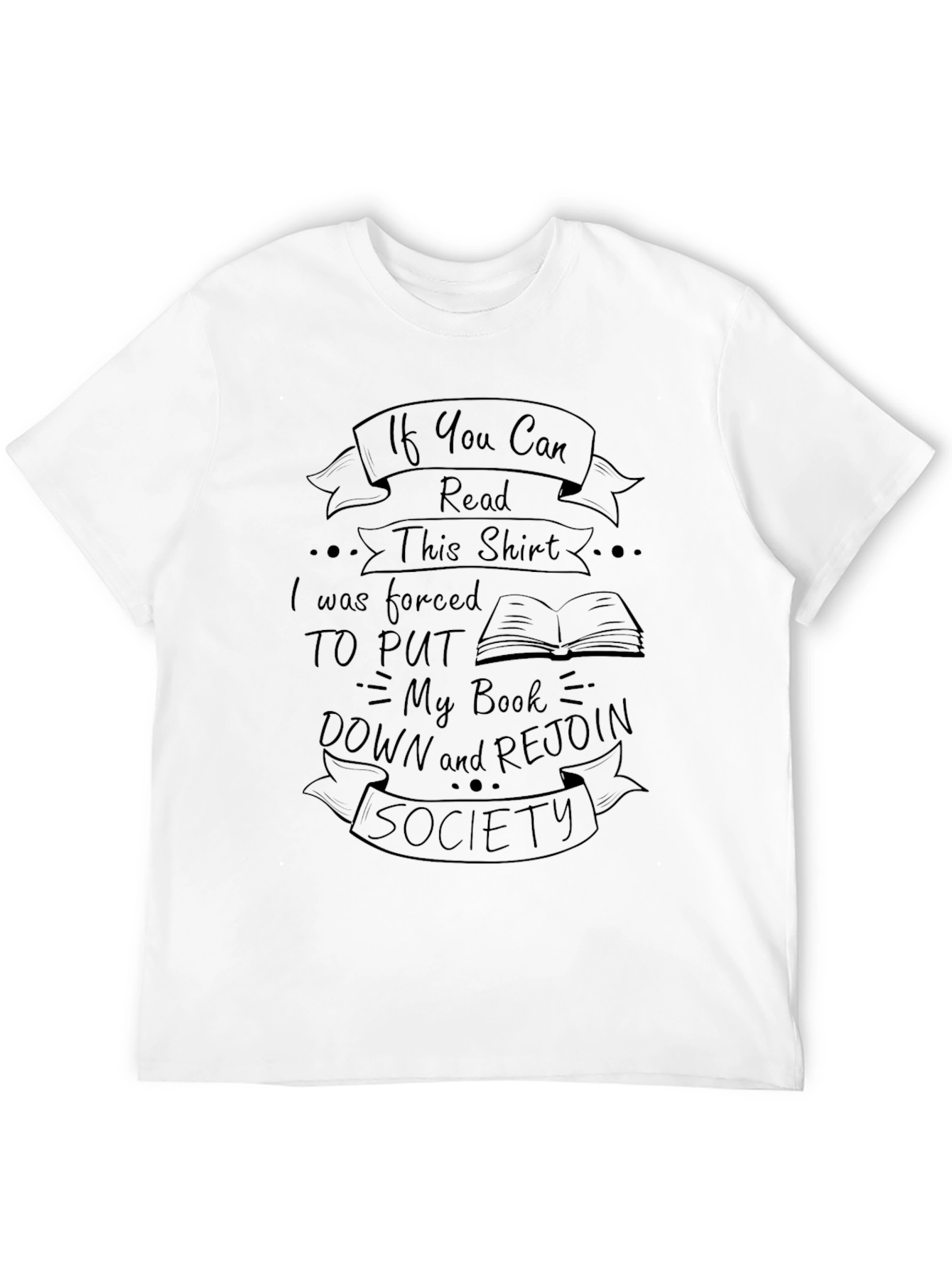 Black Funny Book Lover T-Shirt - If You Can Read This Society view 12