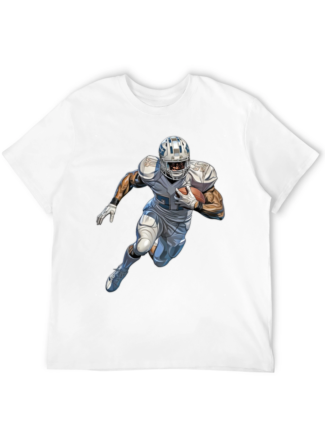 Black Football Player Graphic Black T-Shirt view 12
