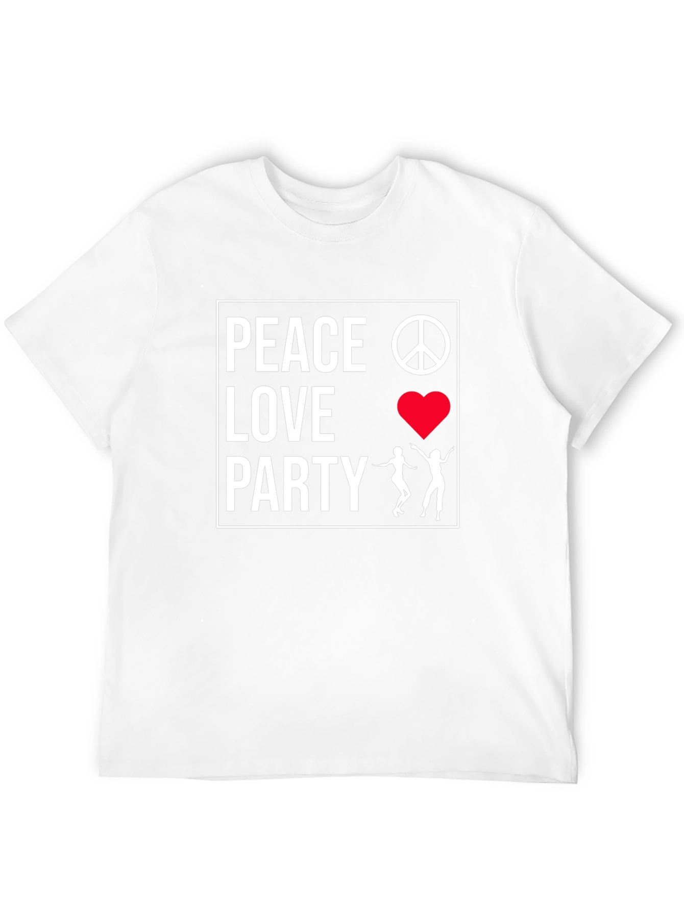 Black Peace Love Party Graphic Tee - Black view 12