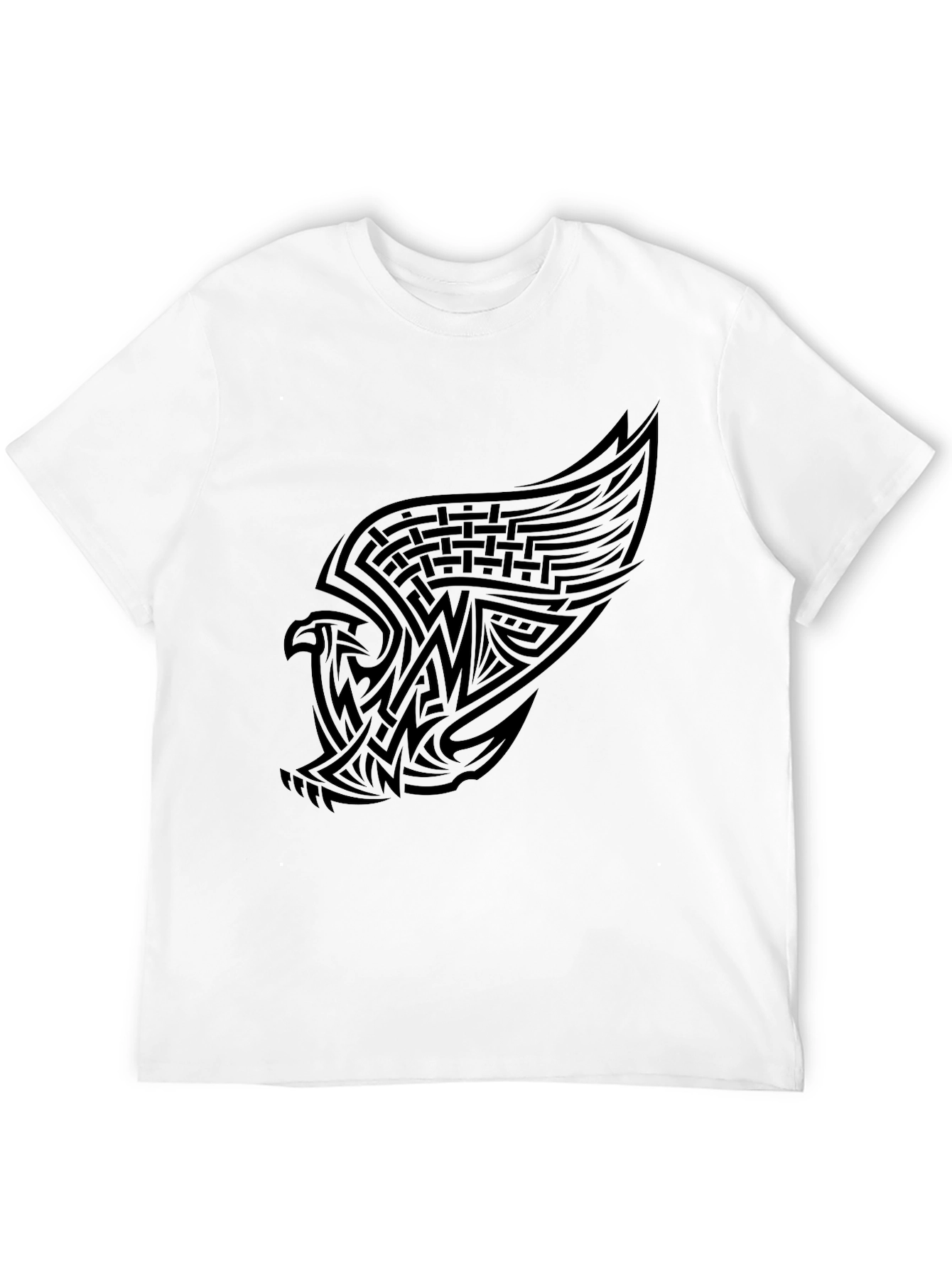 Black Black Eagle Tribal Tattoo Style Graphic Tee view 12