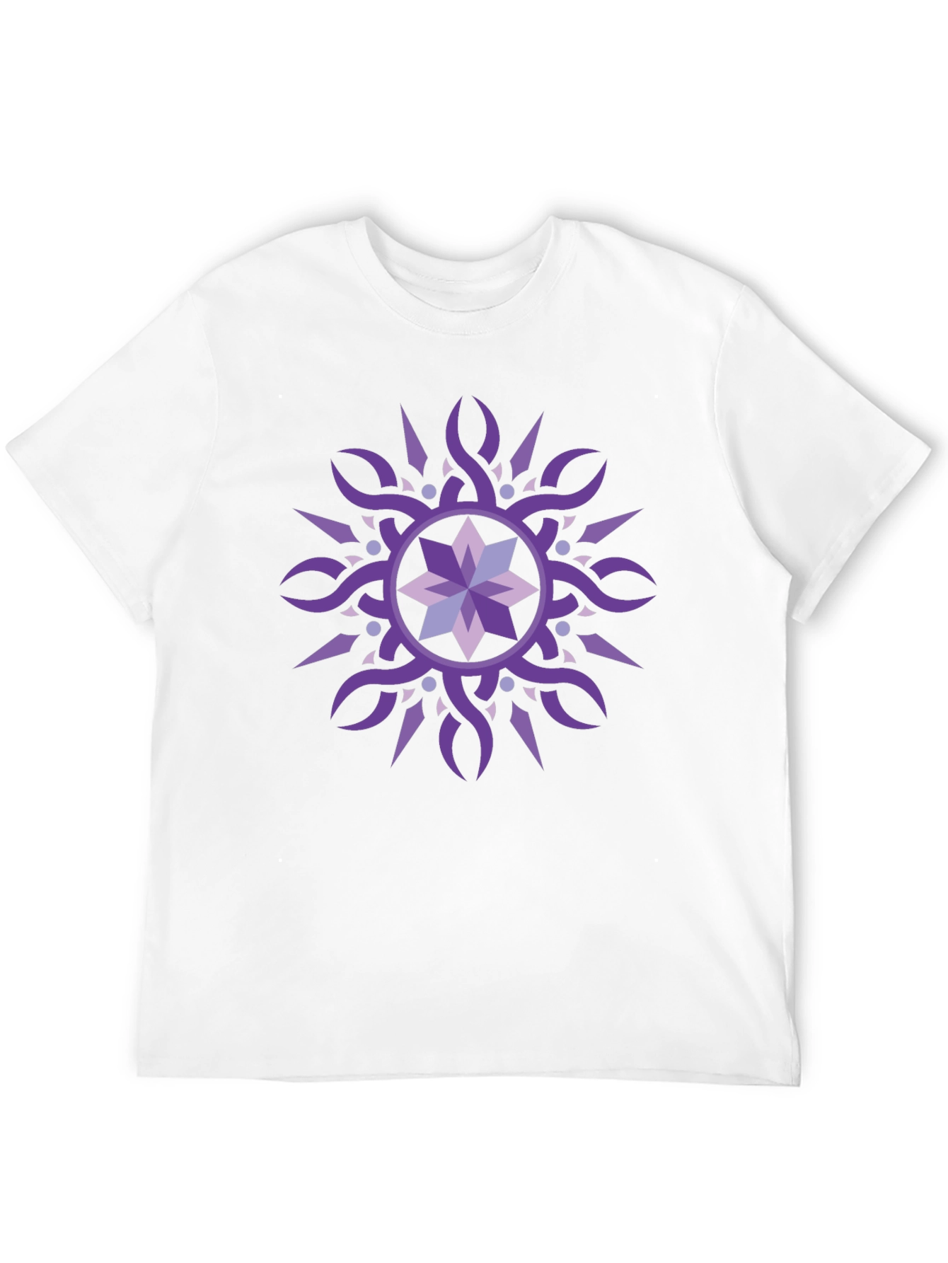 Black Geometric Purple Starburst Graphic Tee view 12