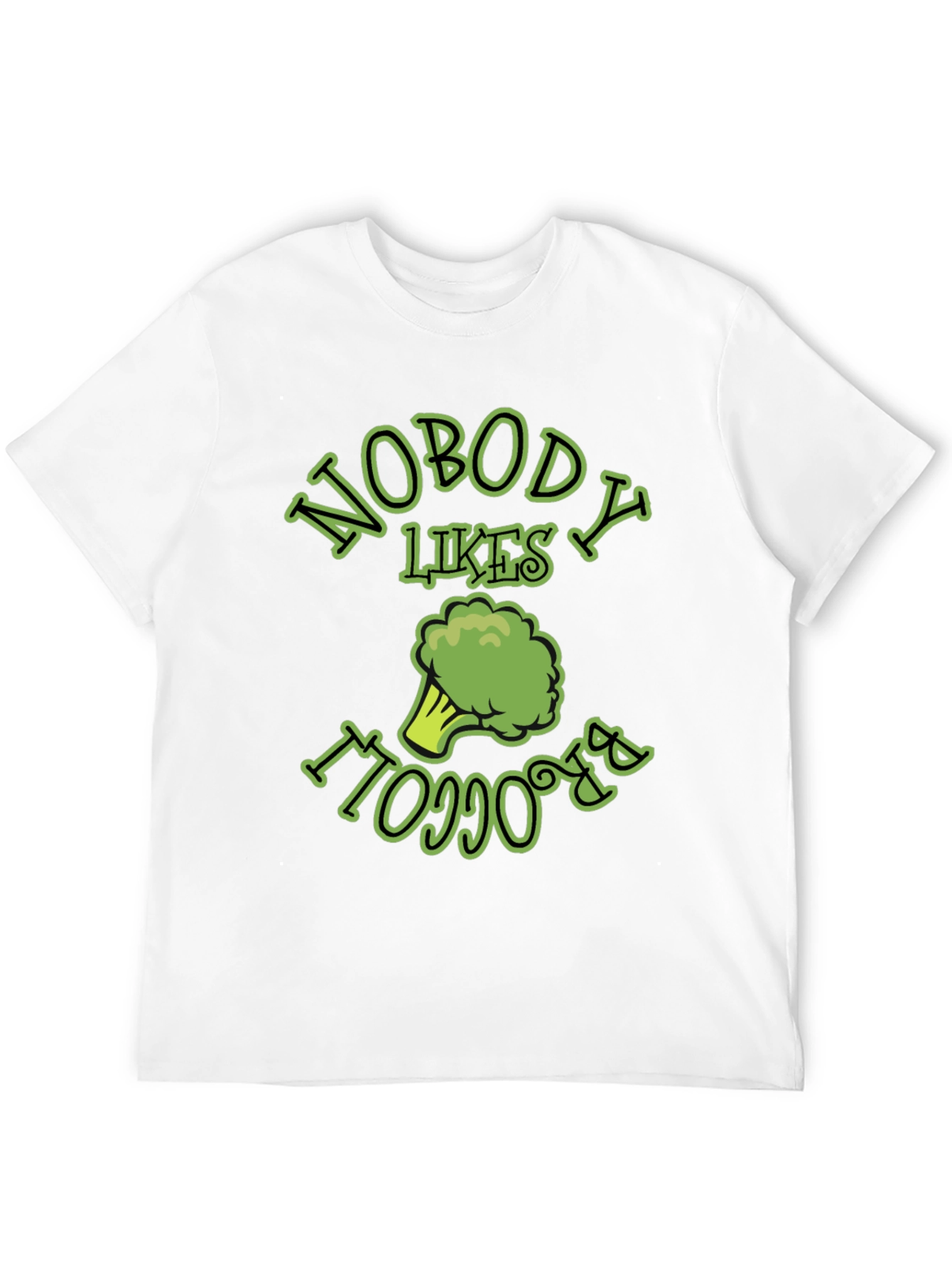 Black Nobody Likes Broccoli T-Shirt Funny Vegan Humor Tee view 12