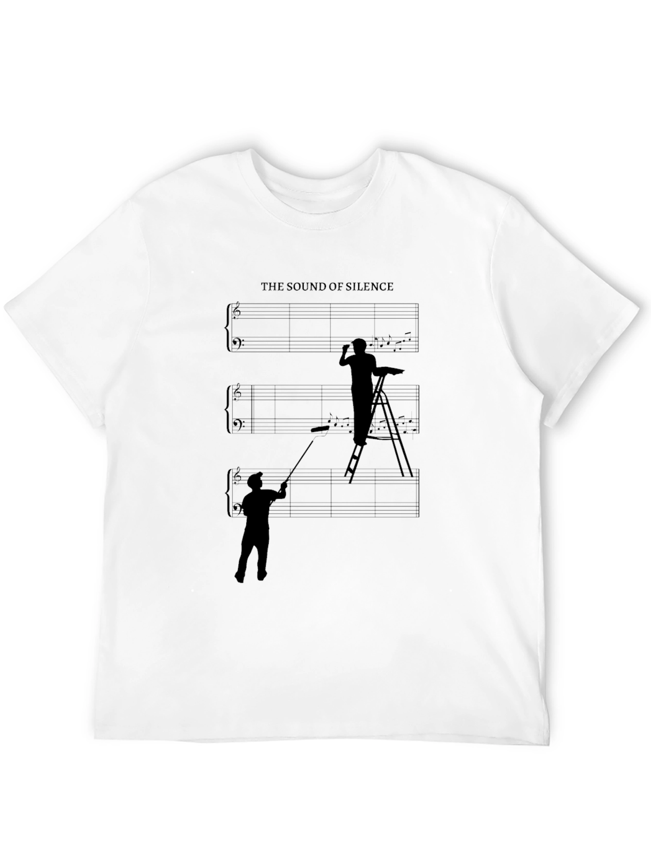 Black The Sound of Silence Graphic T-Shirt - Painter Theme view 12