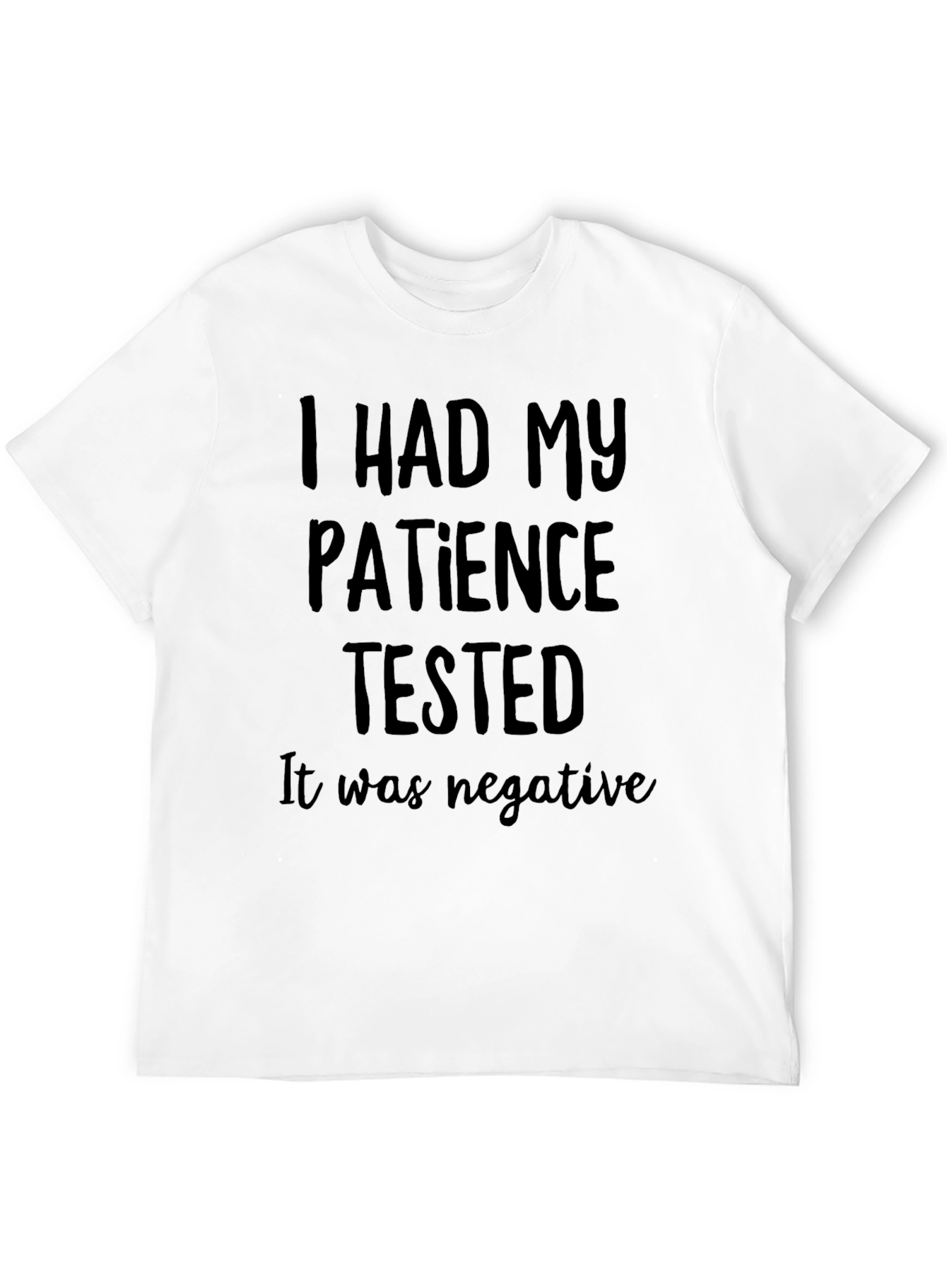 Black Funny Patience Tested Graphic Tee for Men view 12