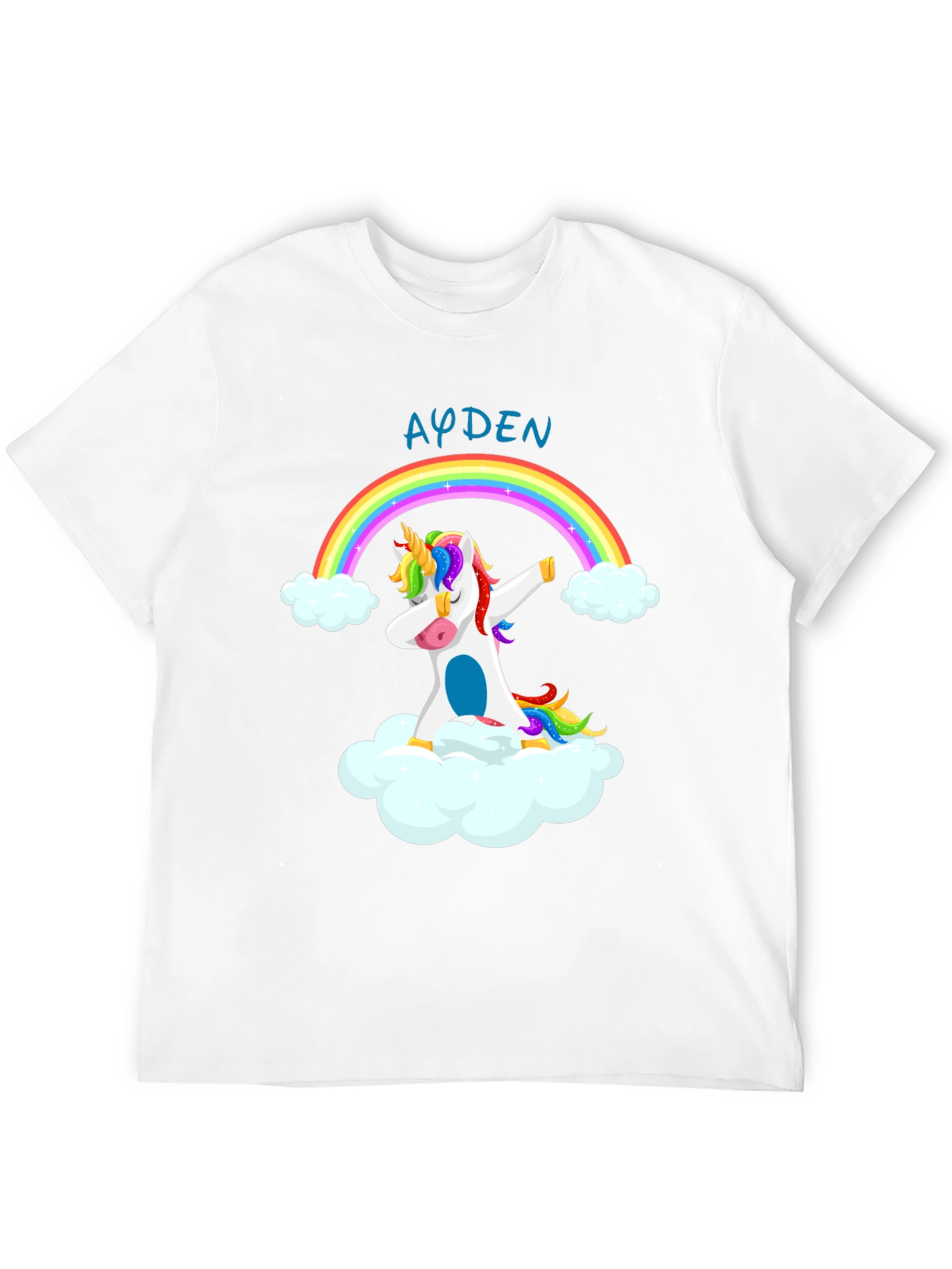 Black Ayden Rainbow Unicorn Dab Black T-Shirt view 12