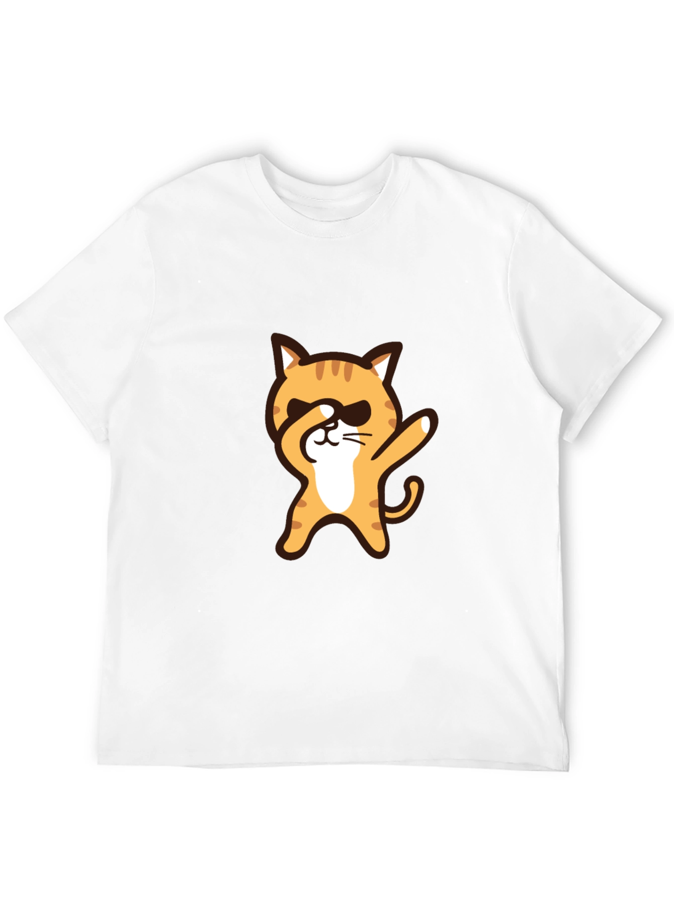 Black Dabbing Cat Graphic Tee - Cool & Casual view 12