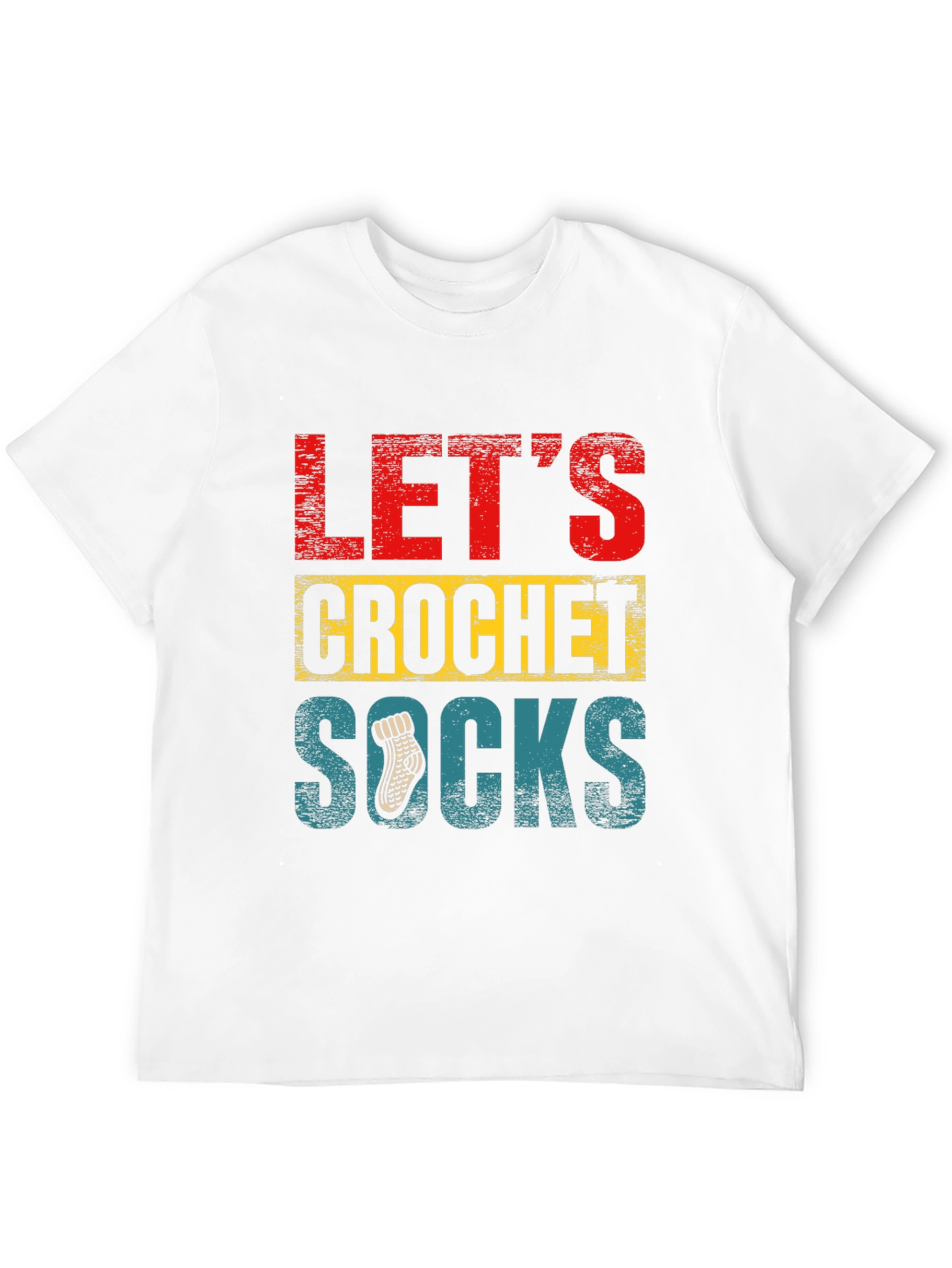 Black Let's Crochet Socks T-Shirt - Novelty Apparel view 12