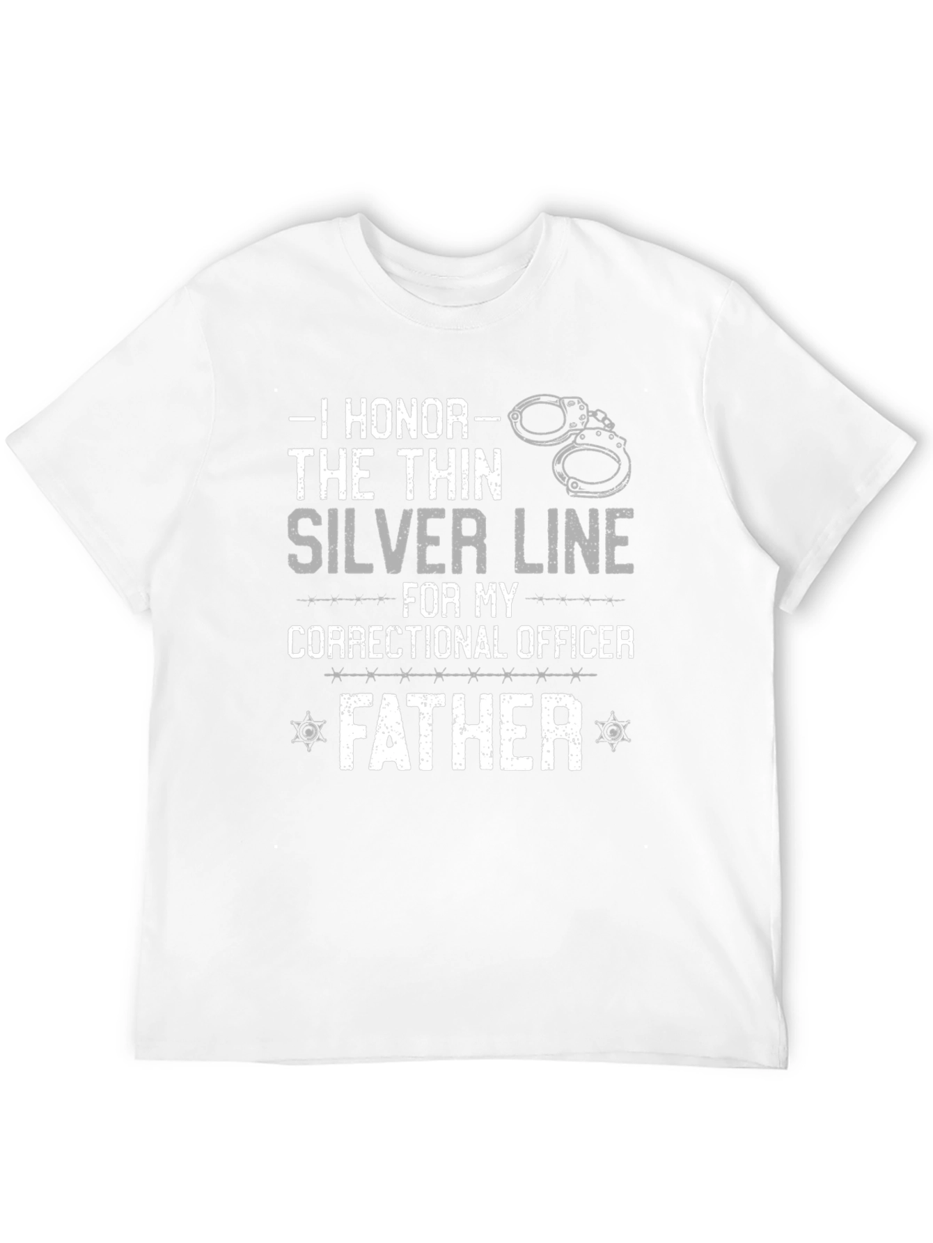Black I Honor The Thin Silver Line Correctional Officer Father T-Shirt view 12