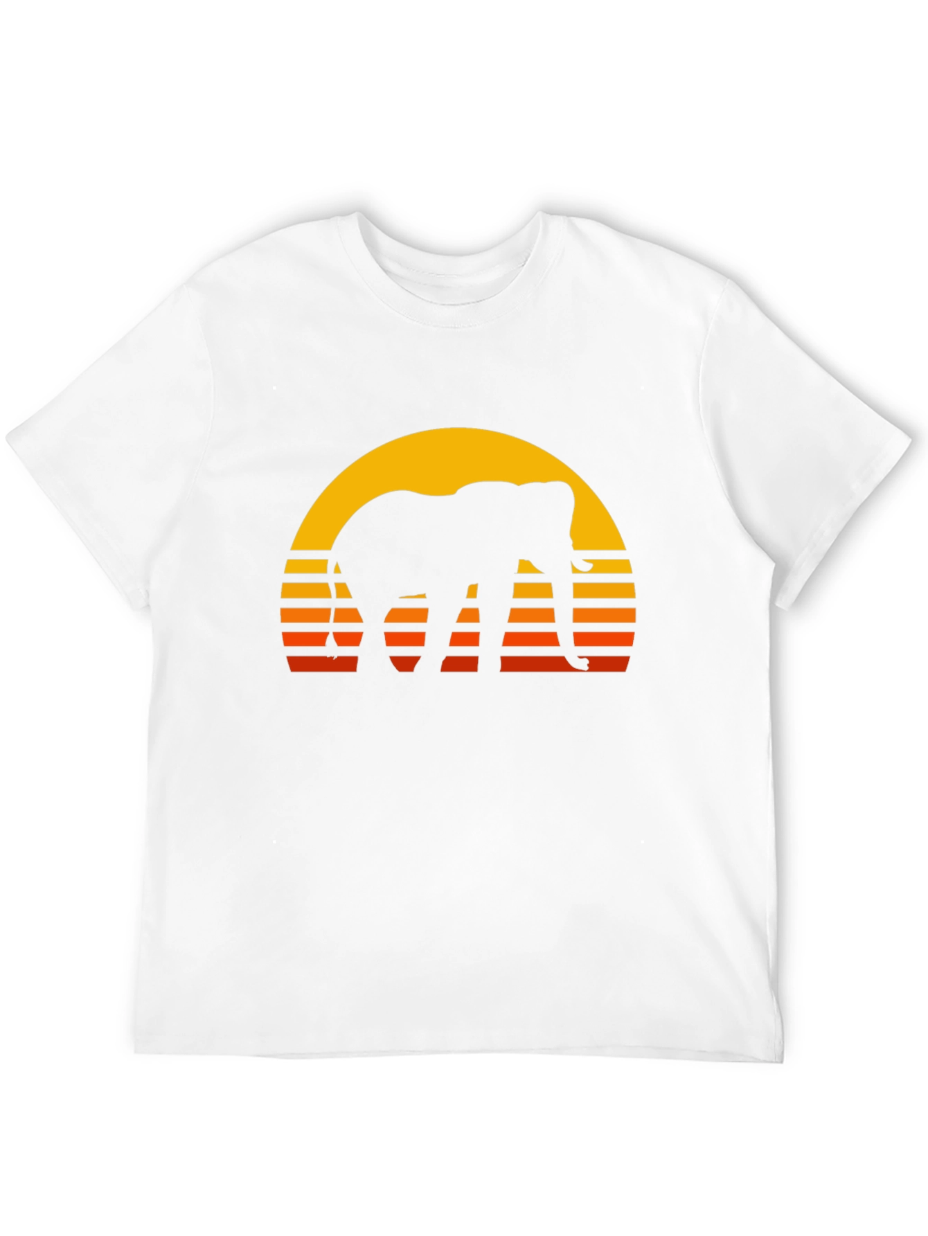 Black Elephant Sunset T-Shirt - Retro Style Black Tee view 12