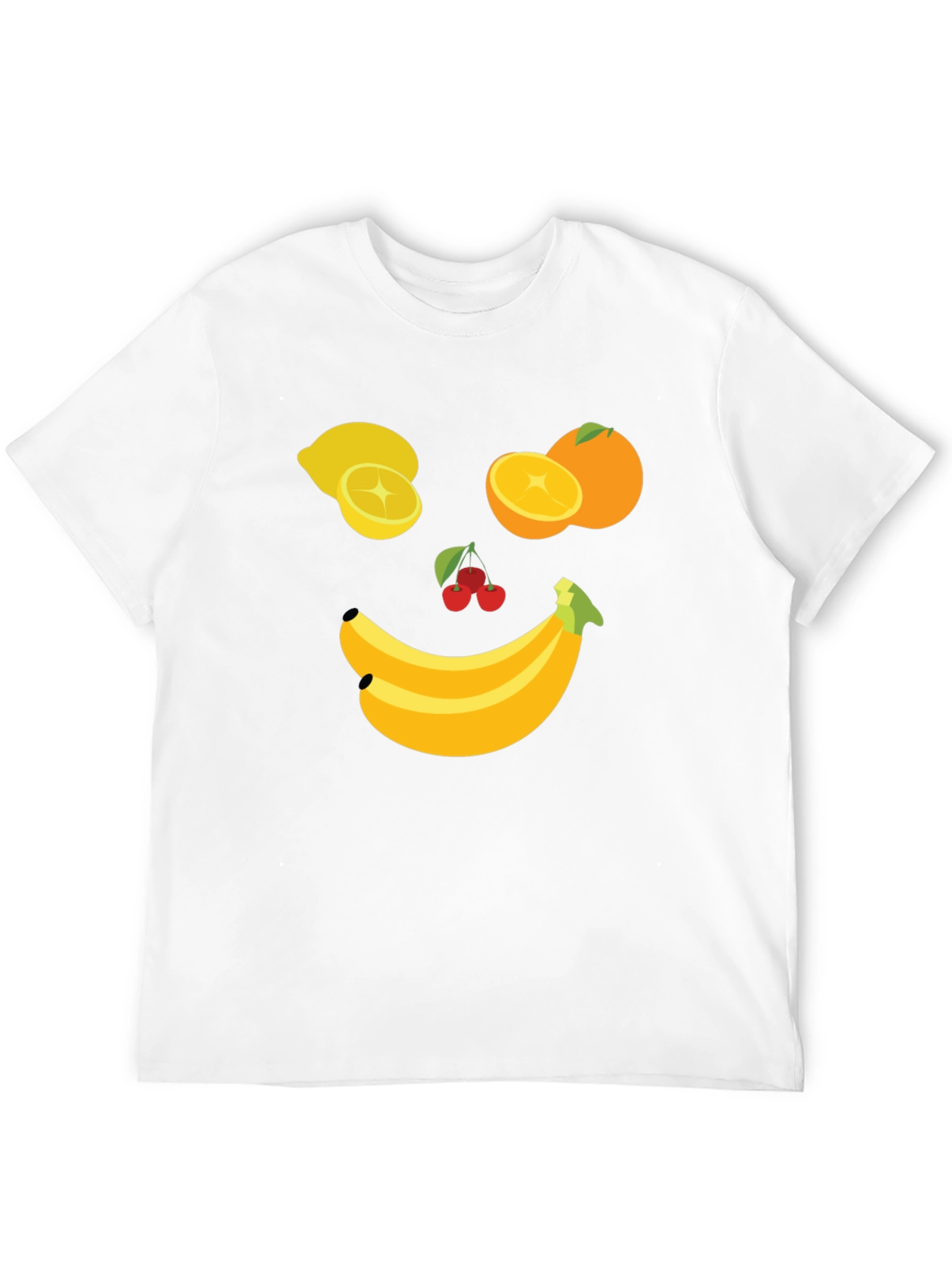 Black Fruit Face Graphic Tee - Black Cotton T-Shirt view 12