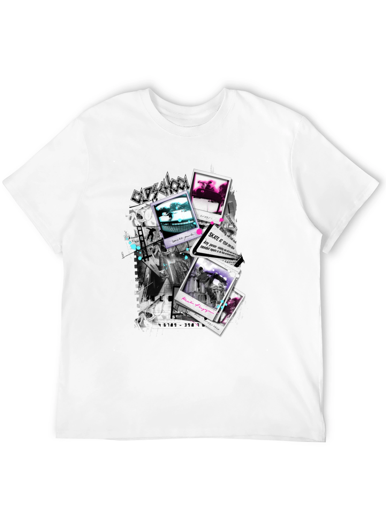 Black Skate Photos Graphic Print Black T-Shirt view 12