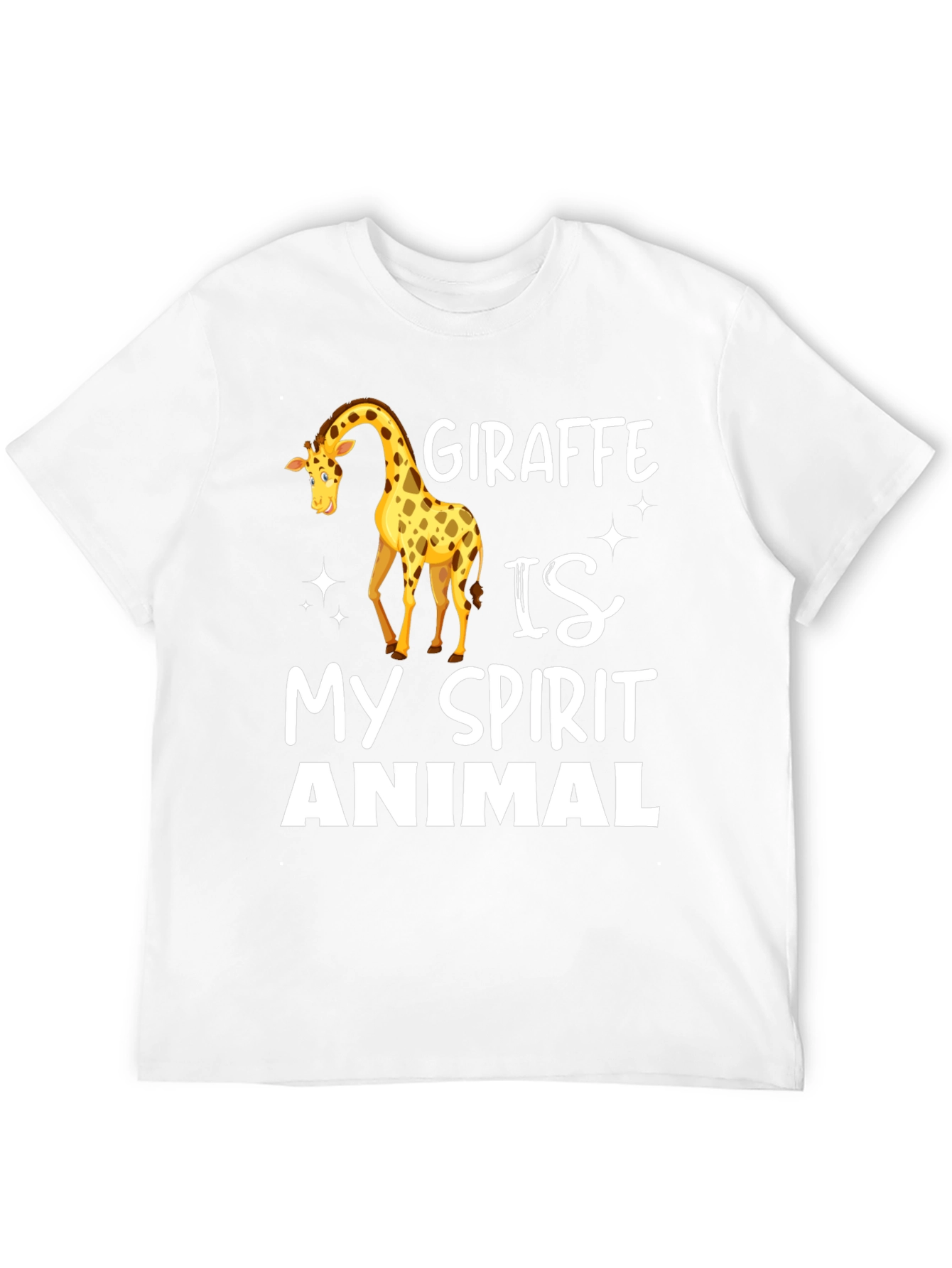 Black Giraffe Spirit Animal T-Shirt - Black Crew Neck view 12