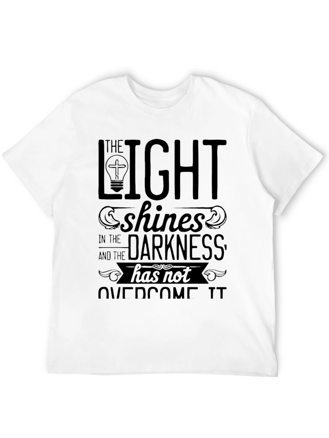 Black The Light Graphic Tee - Religious Inspired Black T-Shirt view 12