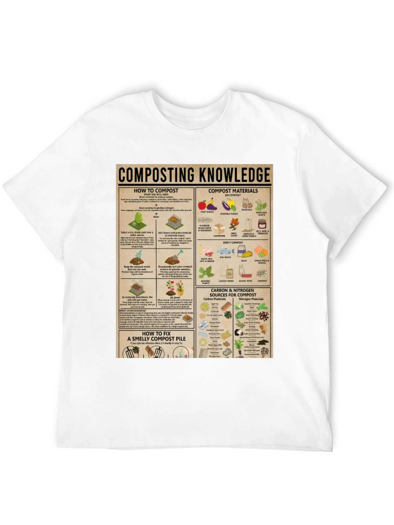 Black Composting Knowledge Graphic Tee view 12