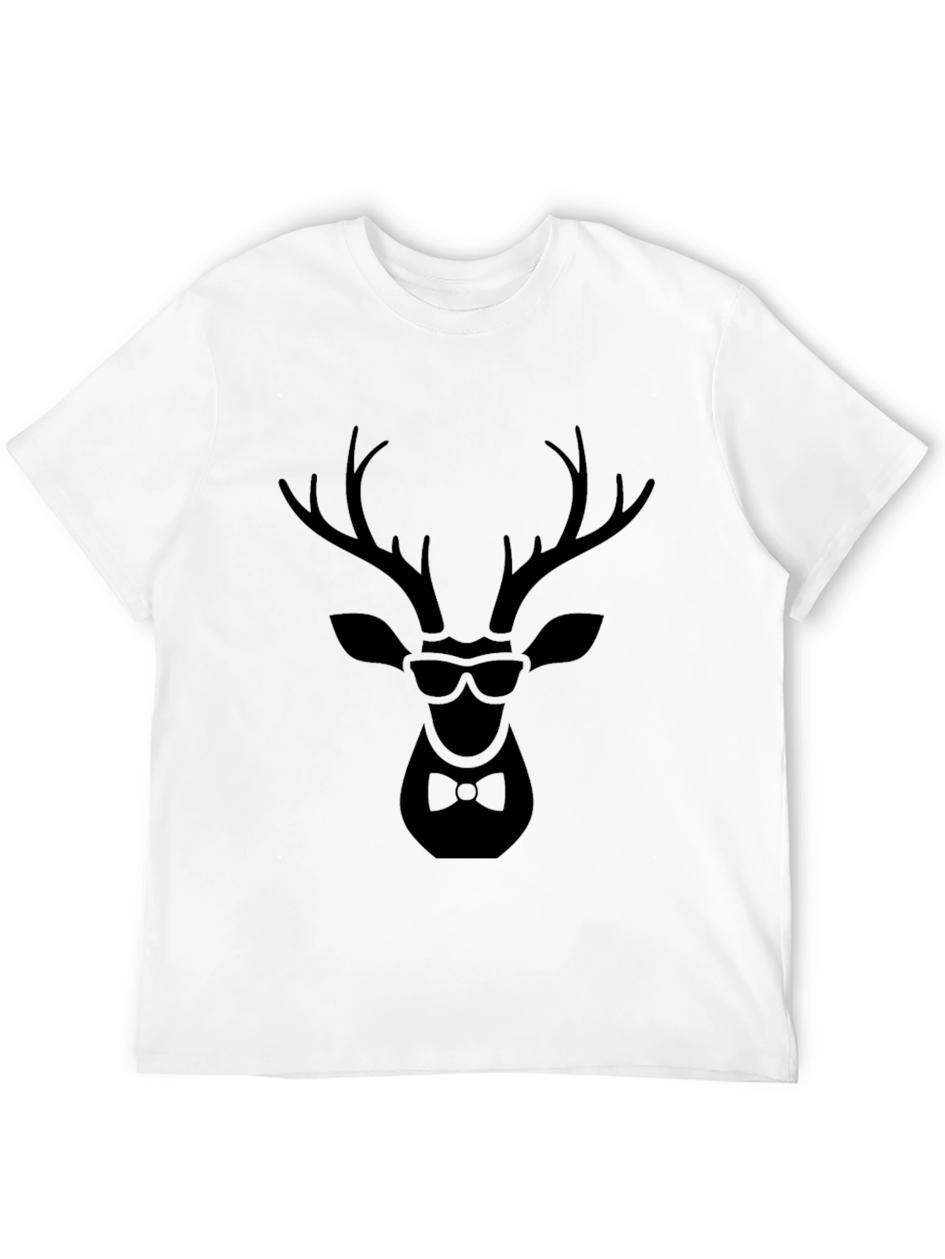 Black Cool Deer Graphic Tee - Stylish Animal Print T-Shirt view 12