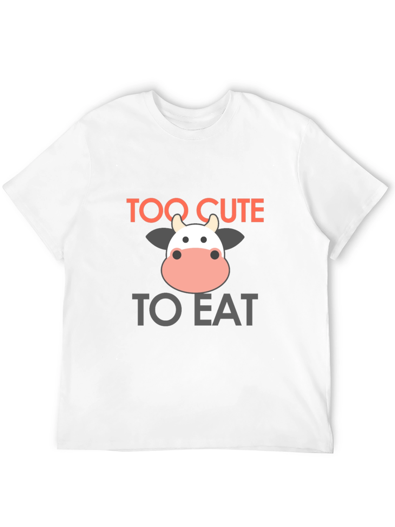 Black Too Cute to Eat Cow Graphic Black T-Shirt view 12