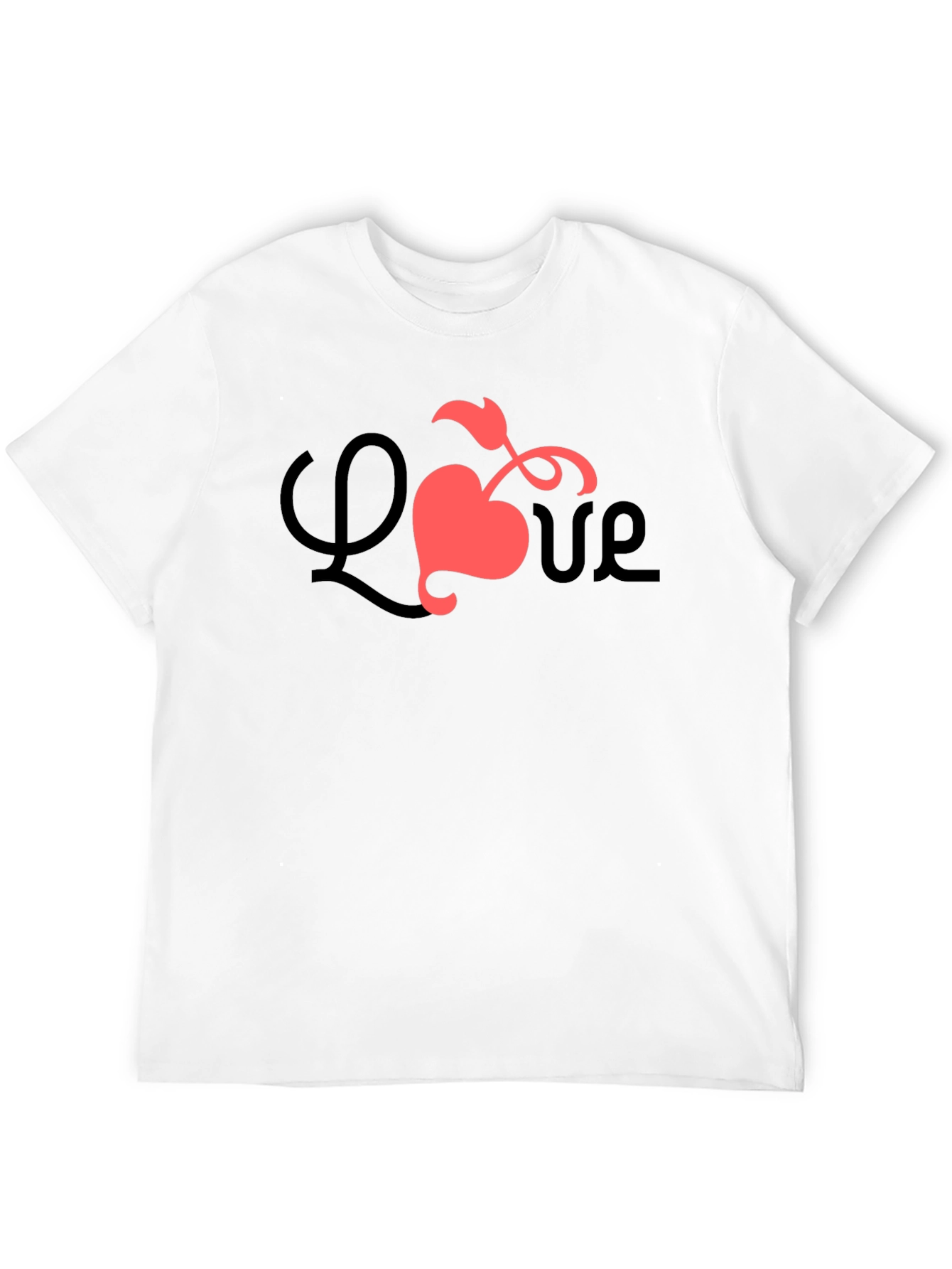 Black Love Heart Graphic Tee - Black Casual Shirt view 12