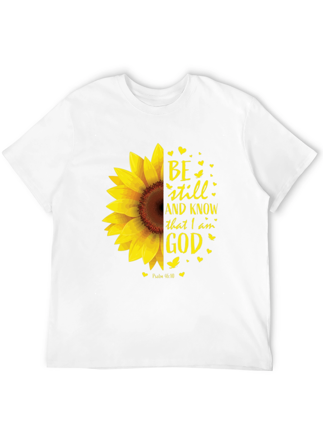 Black Be Still Sunflower T-Shirt - Religious Christian Apparel view 12