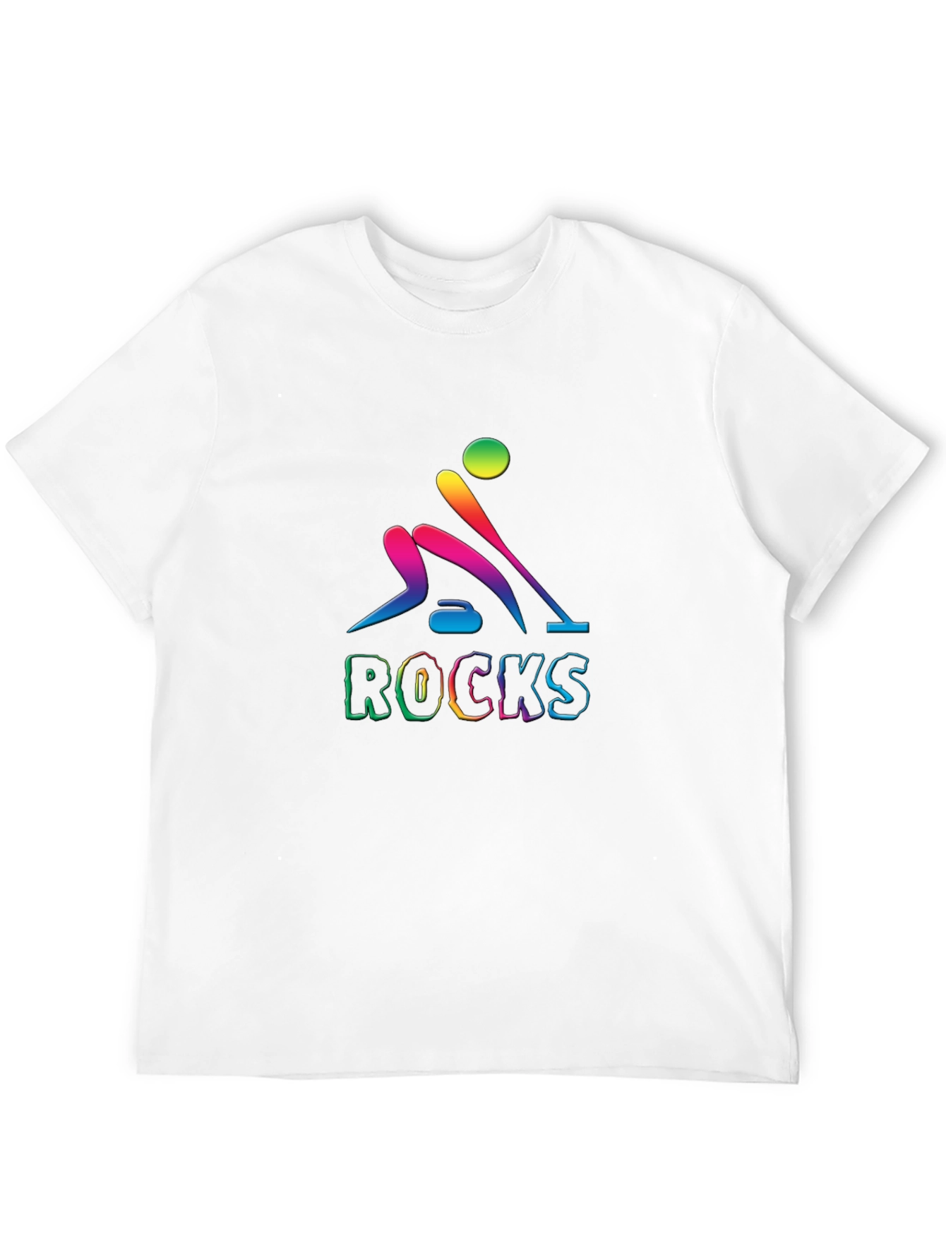 Black Rainbow Curling Rocks T-Shirt view 12