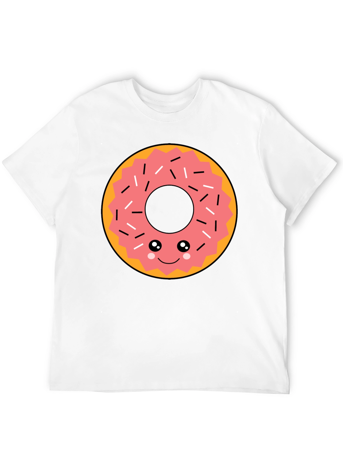 Black Kawaii Donut Graphic Tee - Funny Food T-Shirt view 12