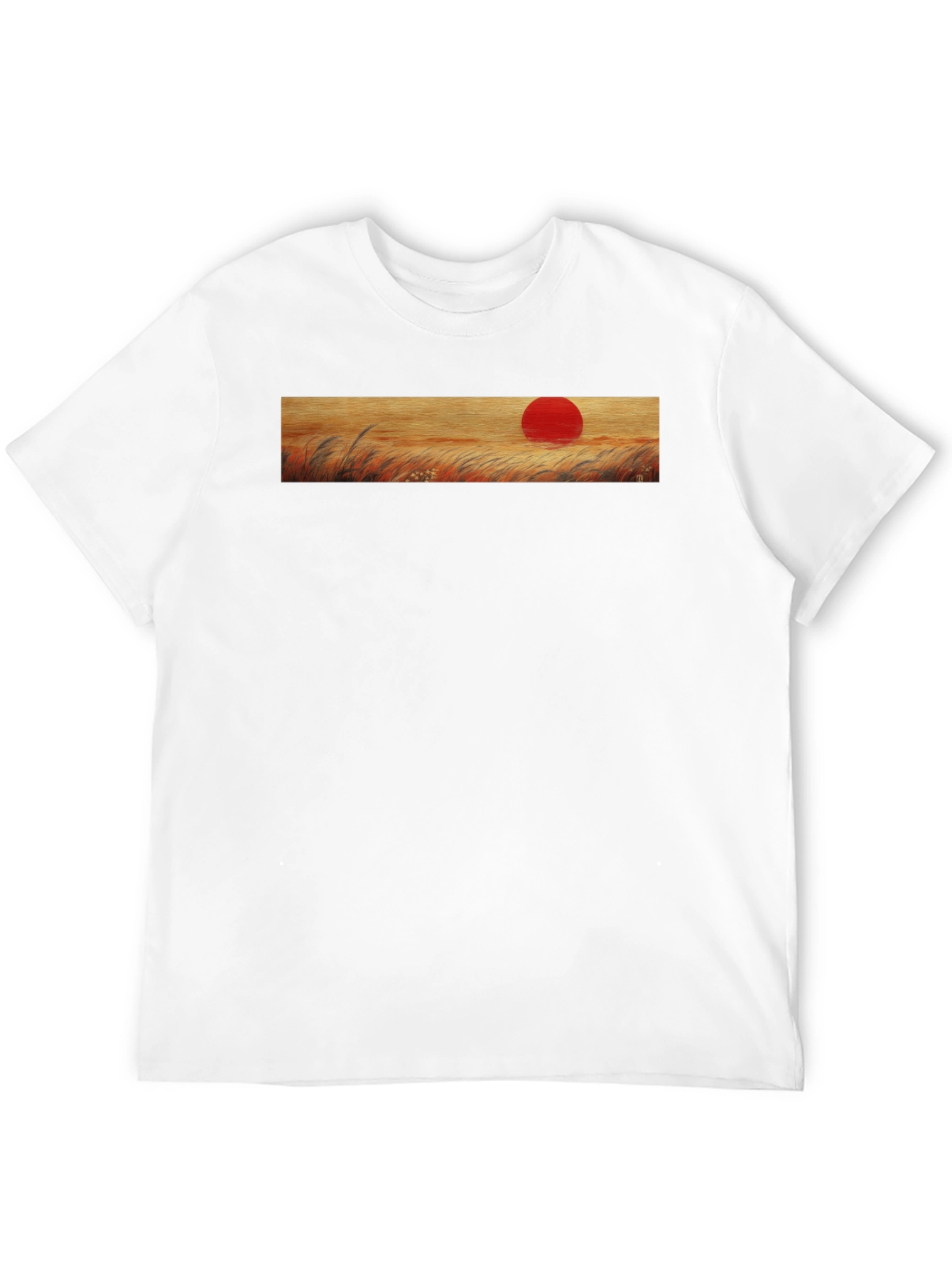 Black Sunrise Meadow Graphic Tee - Soft Cotton Blend view 12