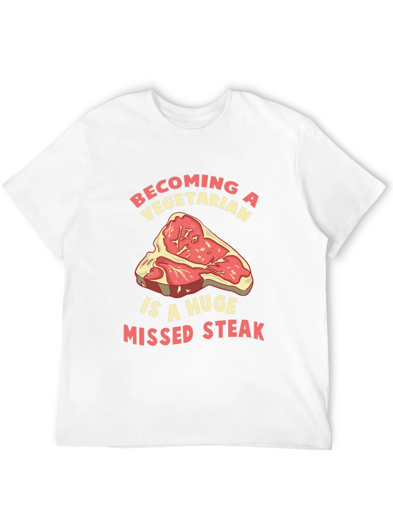 Black Funny "Missed Steak" Vegetarian T-Shirt view 12