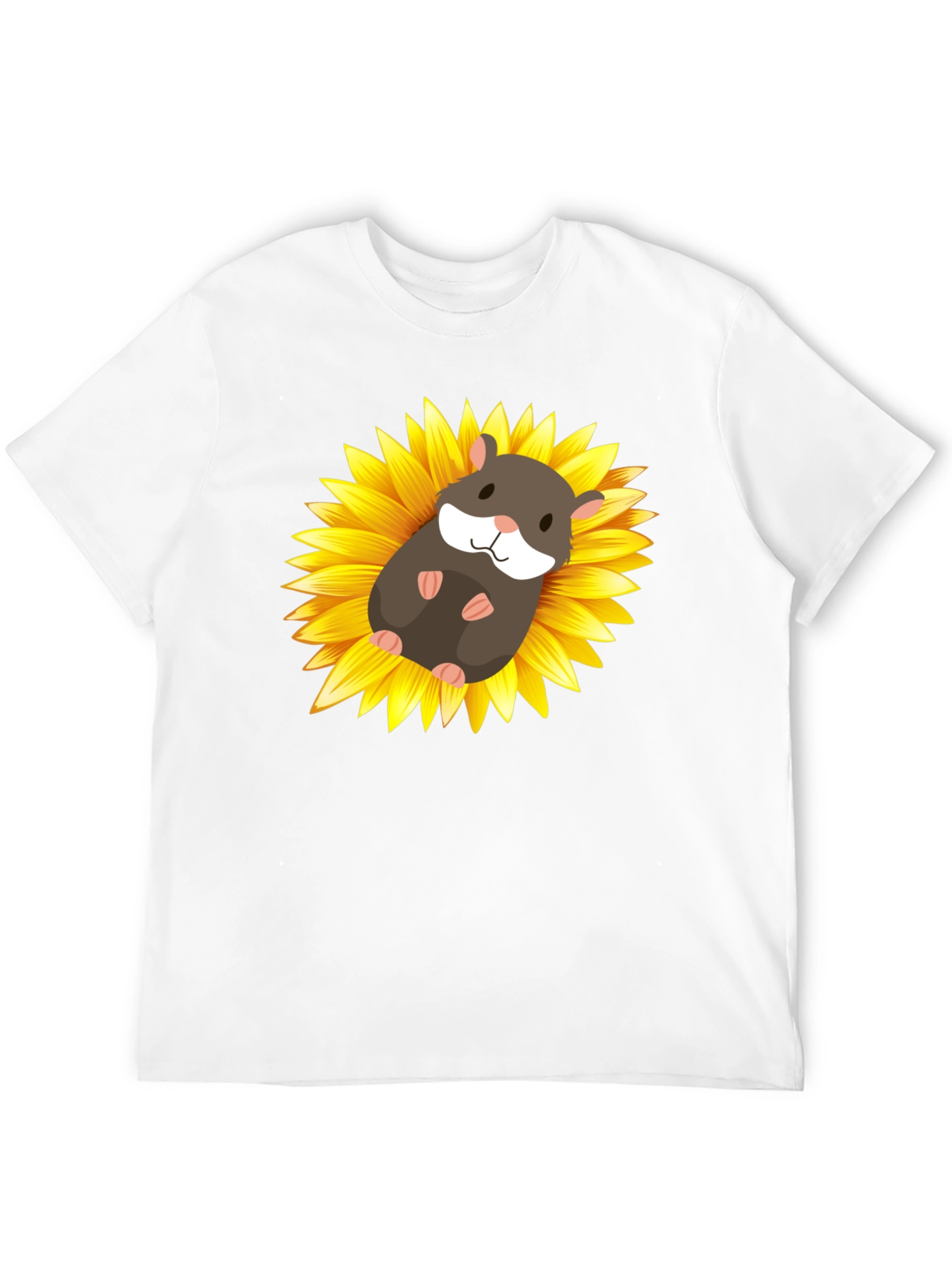 Black Hamster Sunflower Graphic T-Shirt view 12