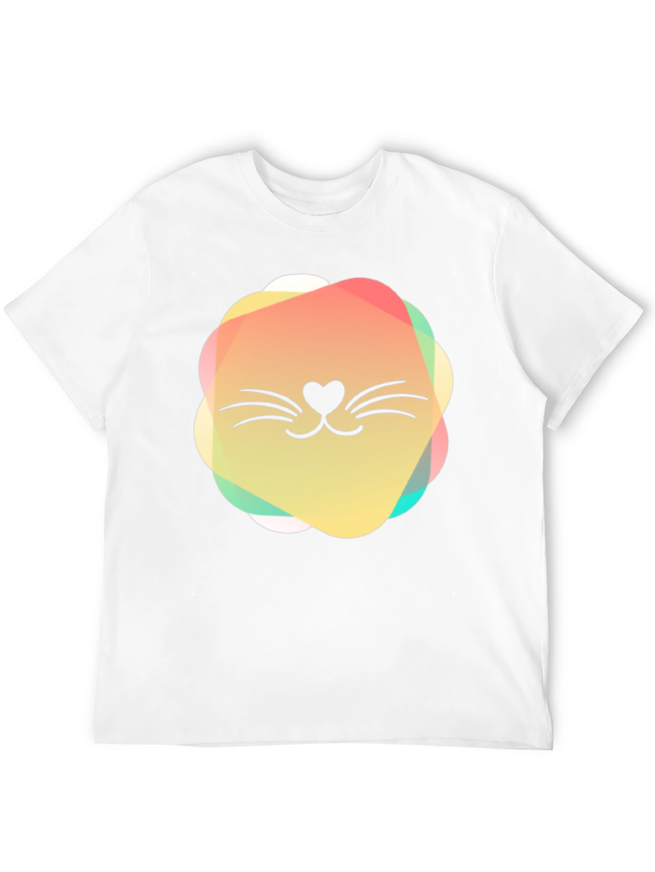 Black Cute Cat Face Graphic Black T-Shirt view 12