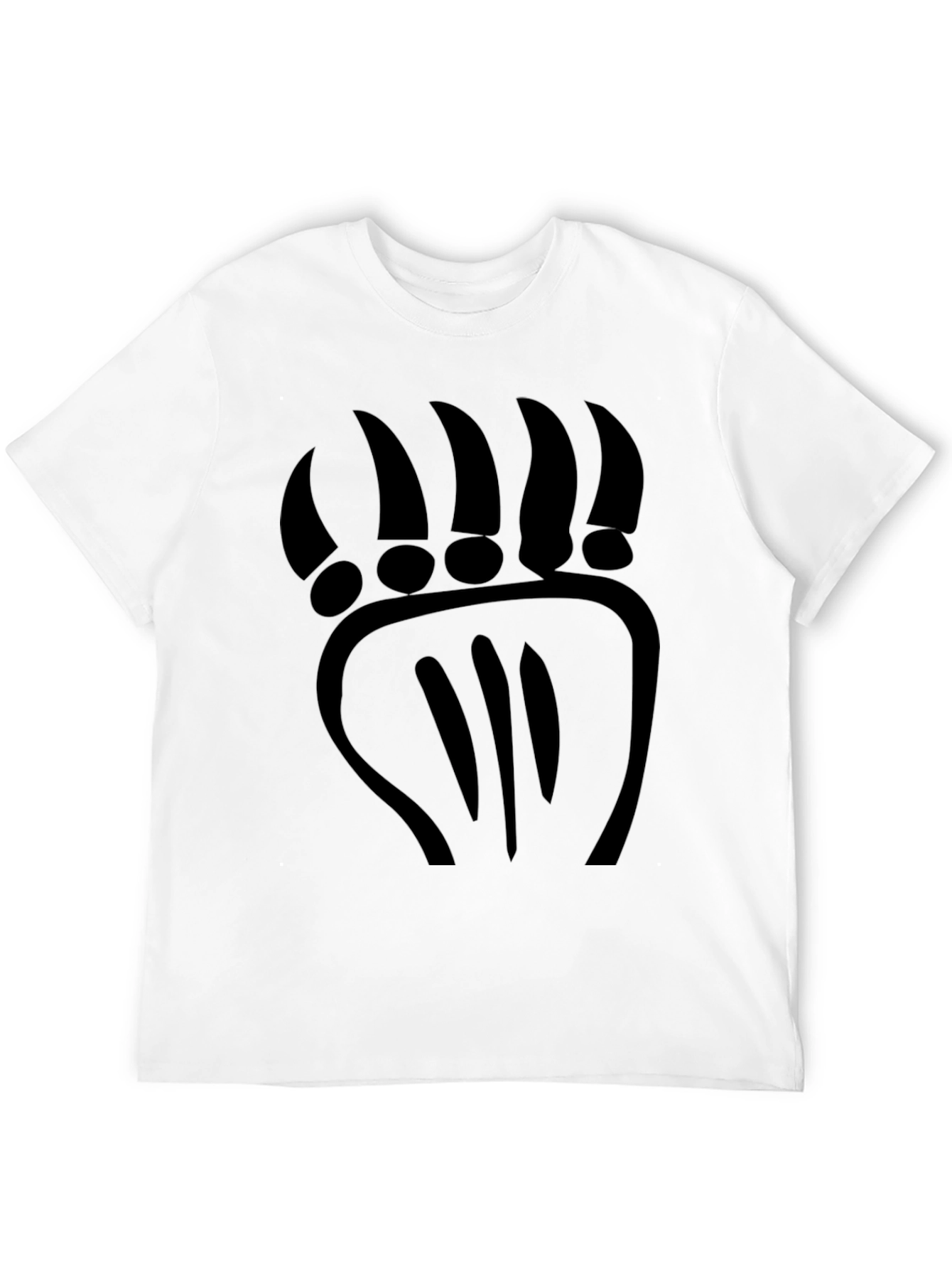 Black Black Bear Paw Print T-Shirt - Casual Comfort view 12