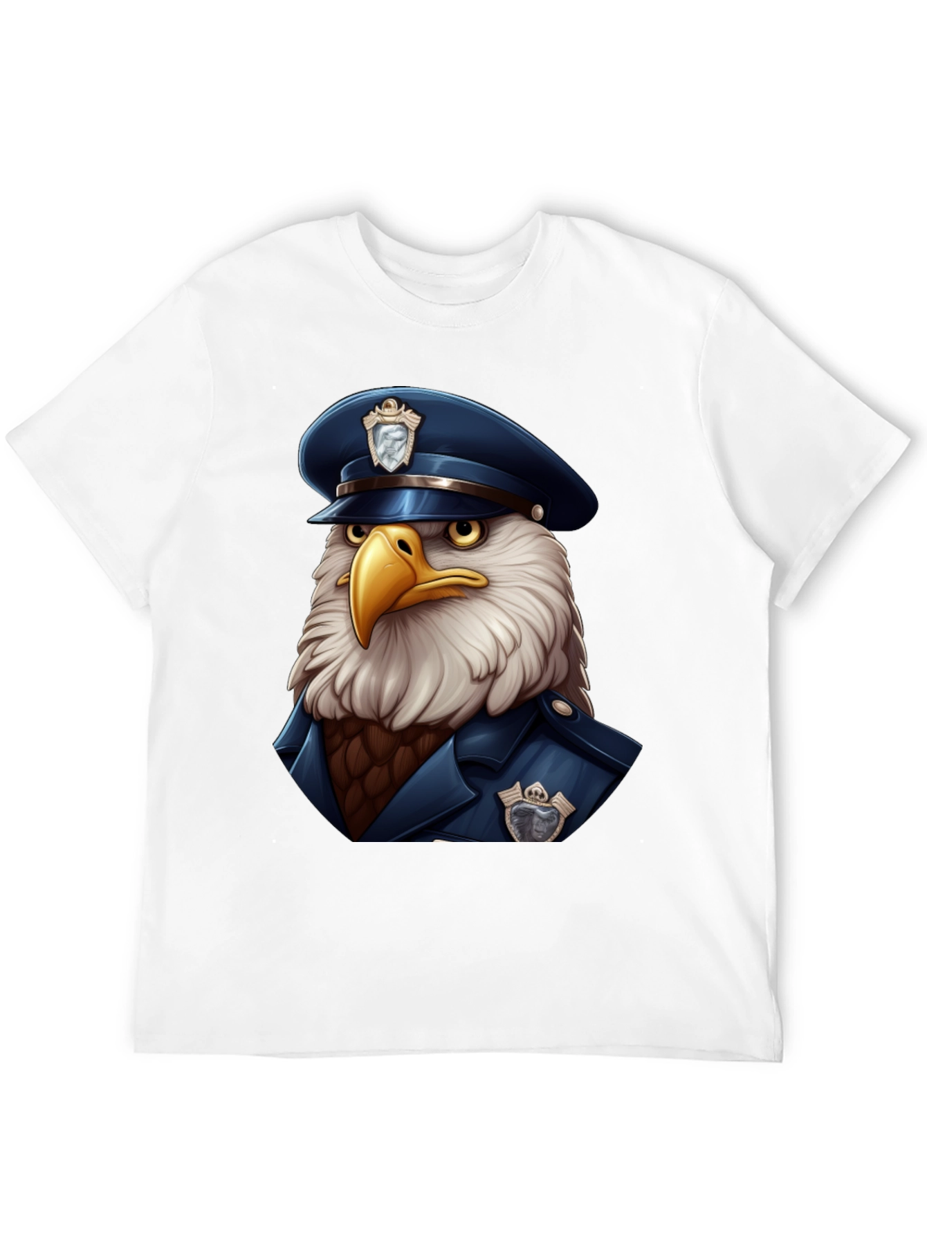 Black Eagle Police Cartoon T-Shirt view 12