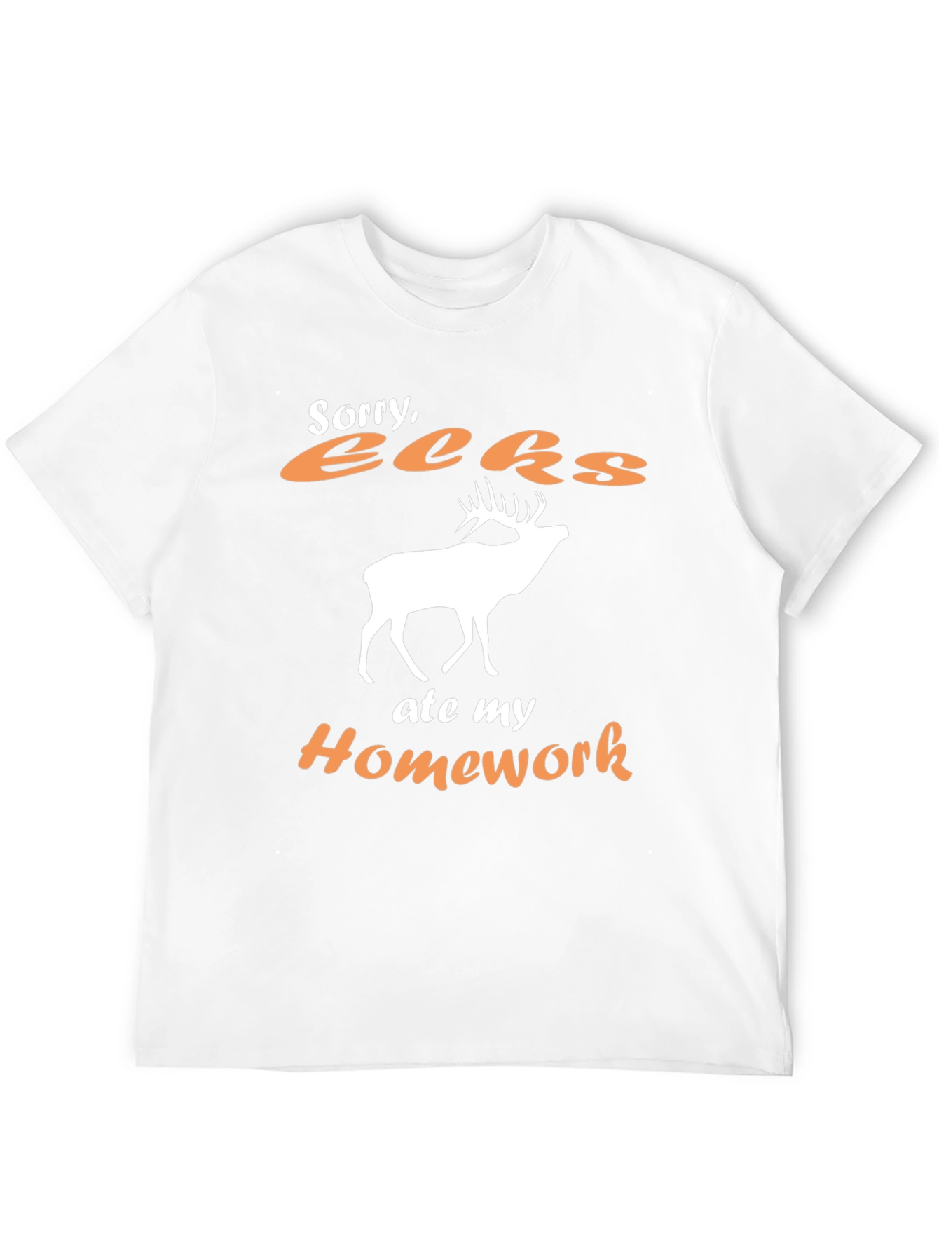 Black Funny Deer Ate My Homework T-Shirt view 12