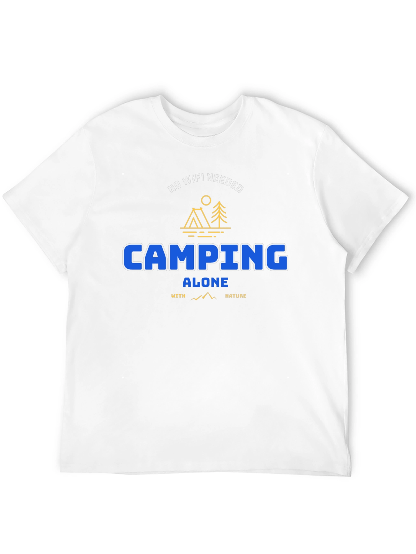 Black Camping Alone Tee: No WiFi Needed Nature Shirt view 12