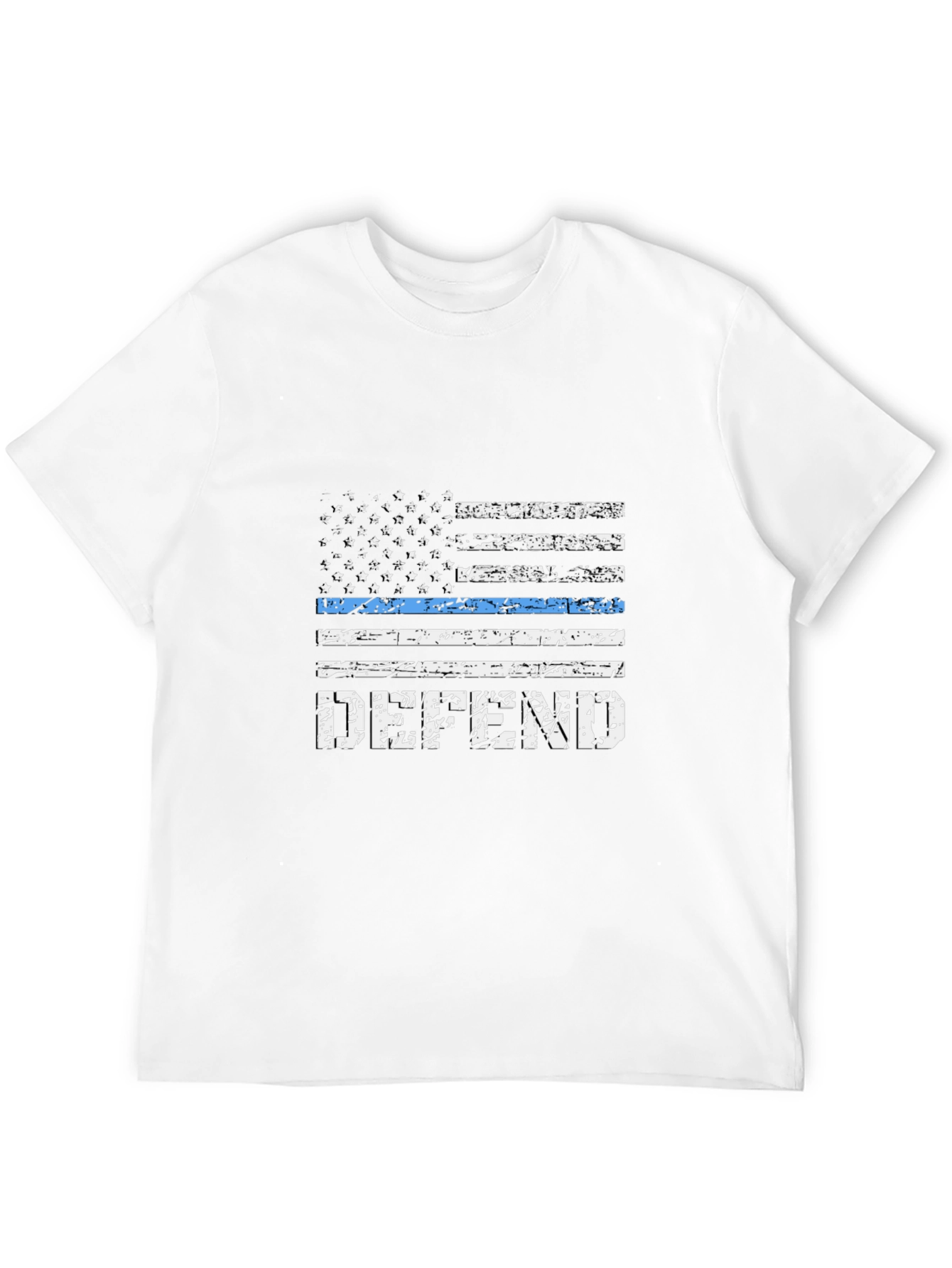Black Defend Blue Line Flag T-Shirt - Black view 12