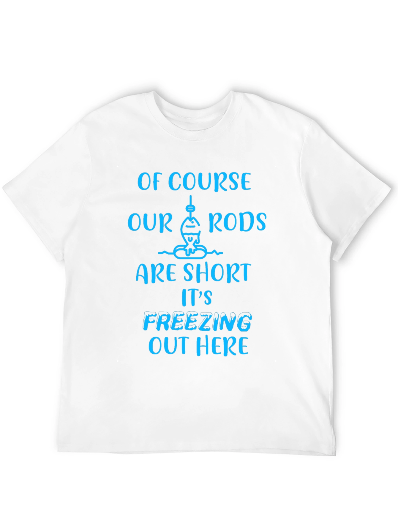 Black Funny Fishing T-Shirt - Short Rods Freezing view 12