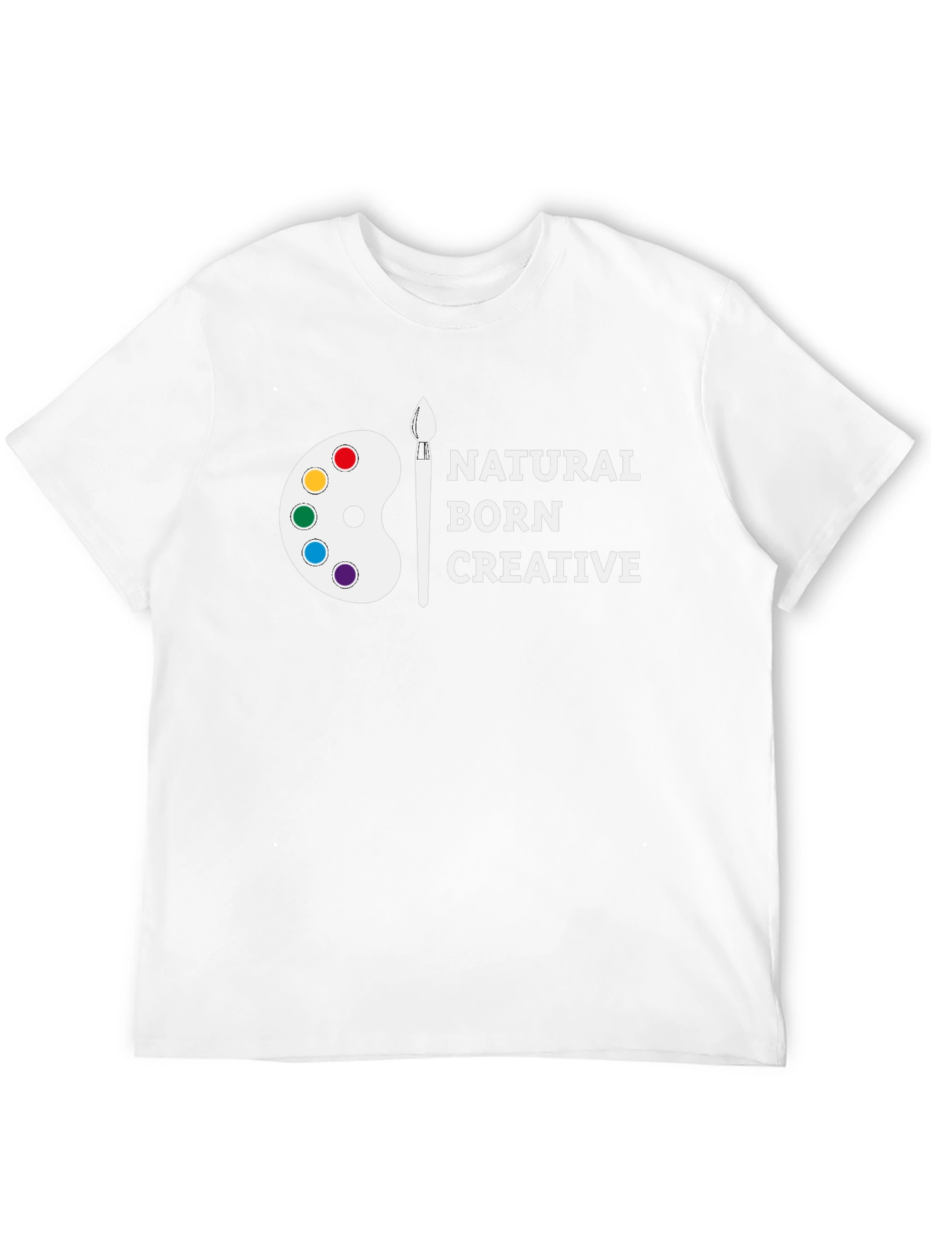 Black Natural Born Creative Black Graphic T-Shirt view 12