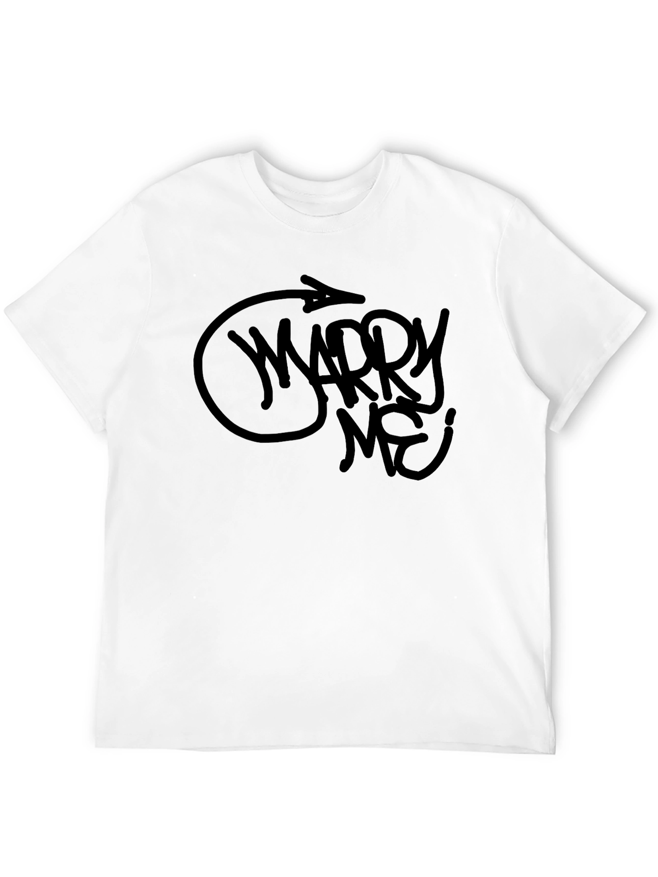 Black Marry Me? Graphic Tee - Men's Black T-Shirt view 12