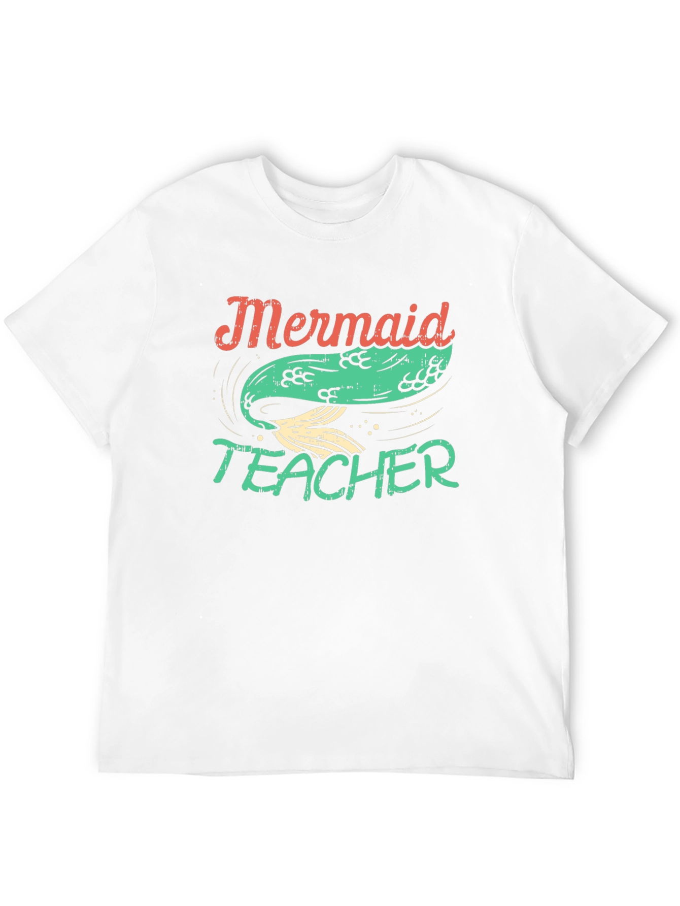 Black Mermaid Teacher Graphic Tee - Black Cotton T-Shirt view 12