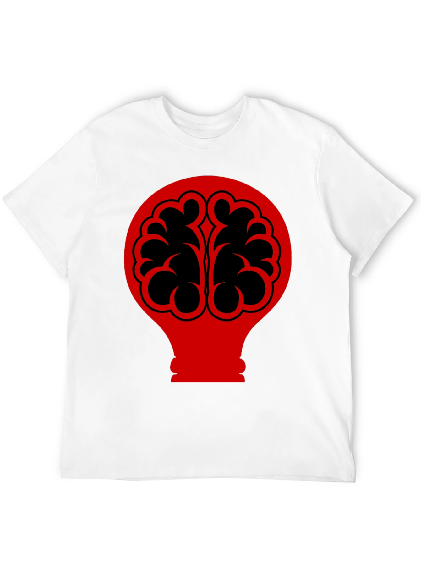 Black Brain Bulb Graphic Tee - Black Cotton T-Shirt view 12