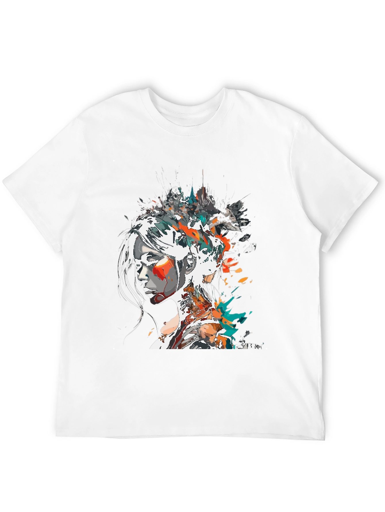 Black Abstract Woman Graphic Tee - Black view 12