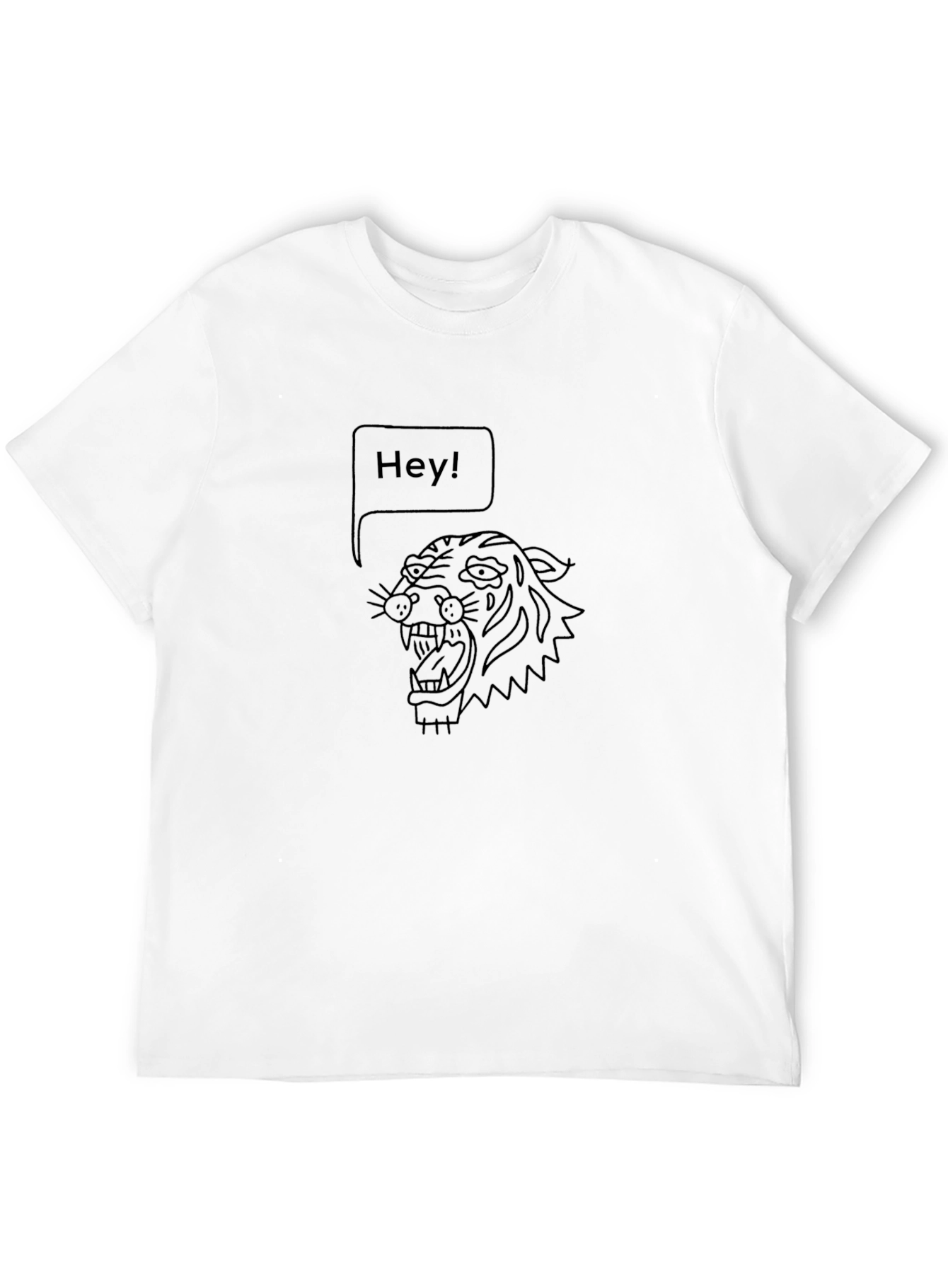 Black Hey Tiger Graphic Tee - Black Cotton T-Shirt view 12