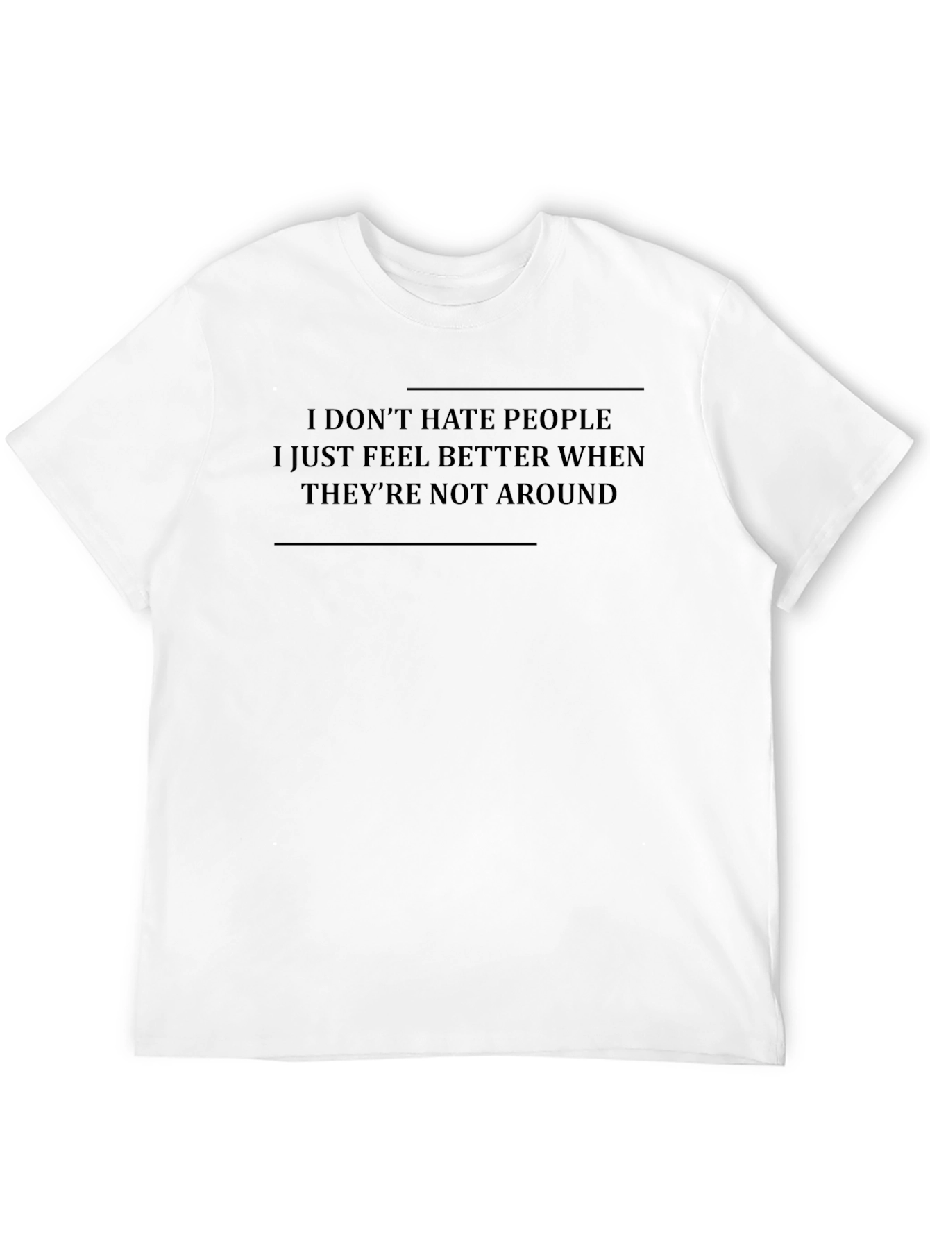 Black I Don't Hate People Graphic T-Shirt view 12